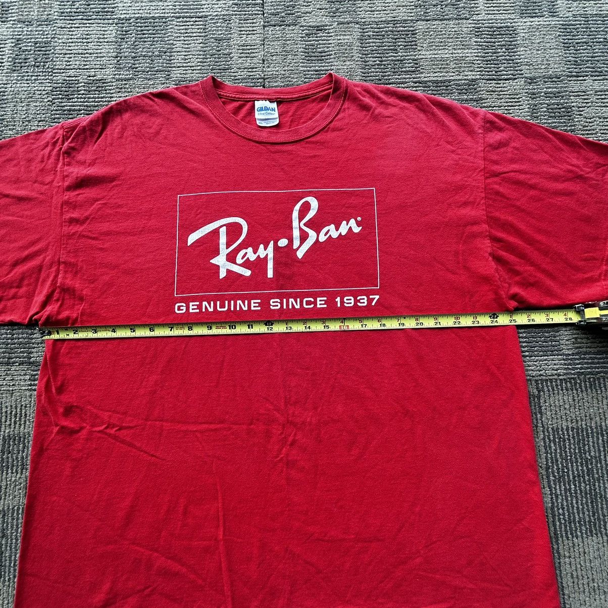 RayBan Ray-Ban Sunglasses Vtg Y2K Red Spell-Out T-shirt Size US XXL / EU 58 / 5 - 5 Thumbnail