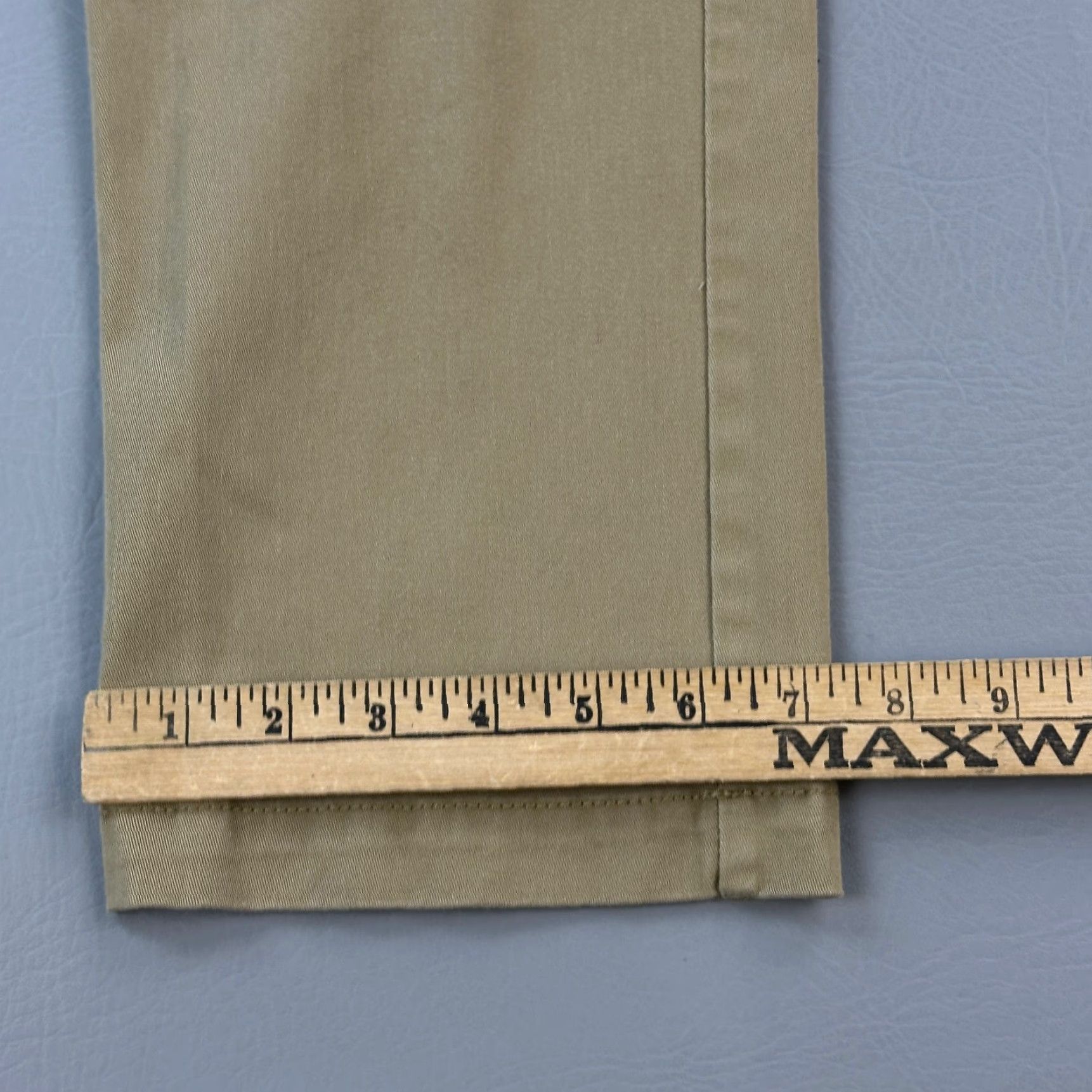 Kenneth Cole Kenneth Cole Reaction Pants Mens 33x30 Khaki Slim Fit Chino Flat Front Stretch - Regular 33x30 - Beige, Cotton Polyester Spandex - Logo, Preppy - Mens Size US 33 - 4 Thumbnail