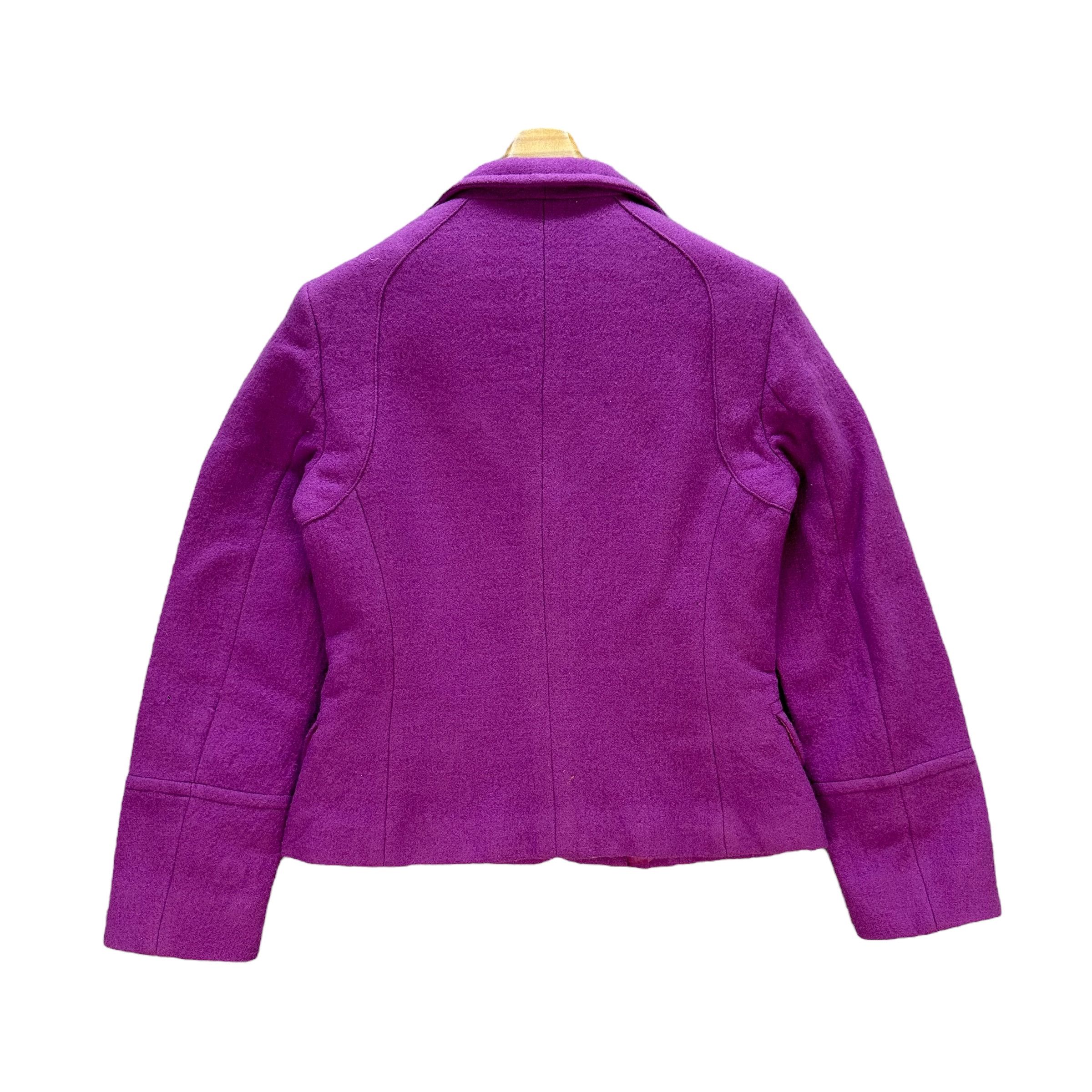 Max Mara Max Mara Purple Wool Double Collar Jacket #9132-60 Size M / US 6-8 / IT 42-44 - 10 Thumbnail