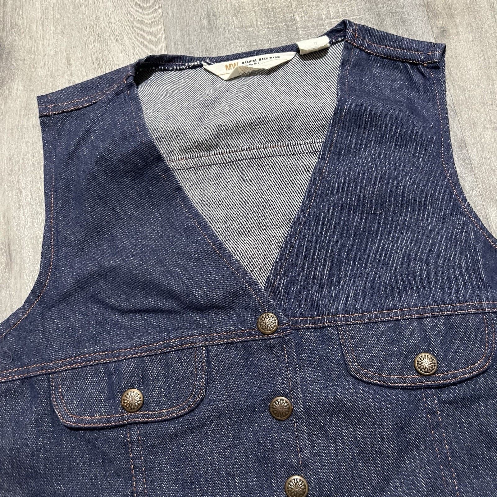 Vintage VTG Montgomery Ward Denim Snap Vest Western Pockets Cowboy Size S / US 4 / IT 40 - 2 Thumbnail