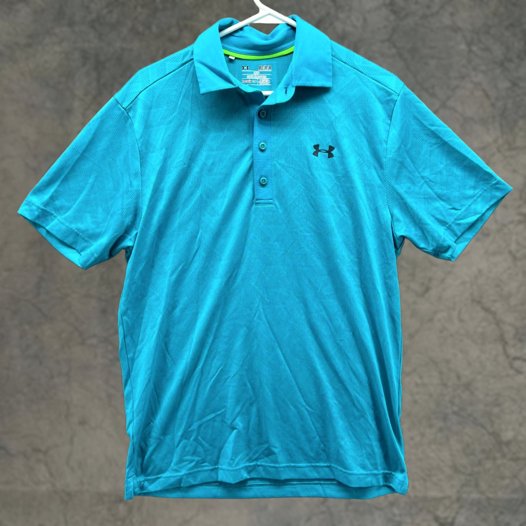 Under Armour Under Armour Polo Shirt Mens Medium Teal Blue HeatGear Golf Performance Short Sleeve Casual Activewear Size US M / EU 48-50 / 2 - 1 Thumbnail