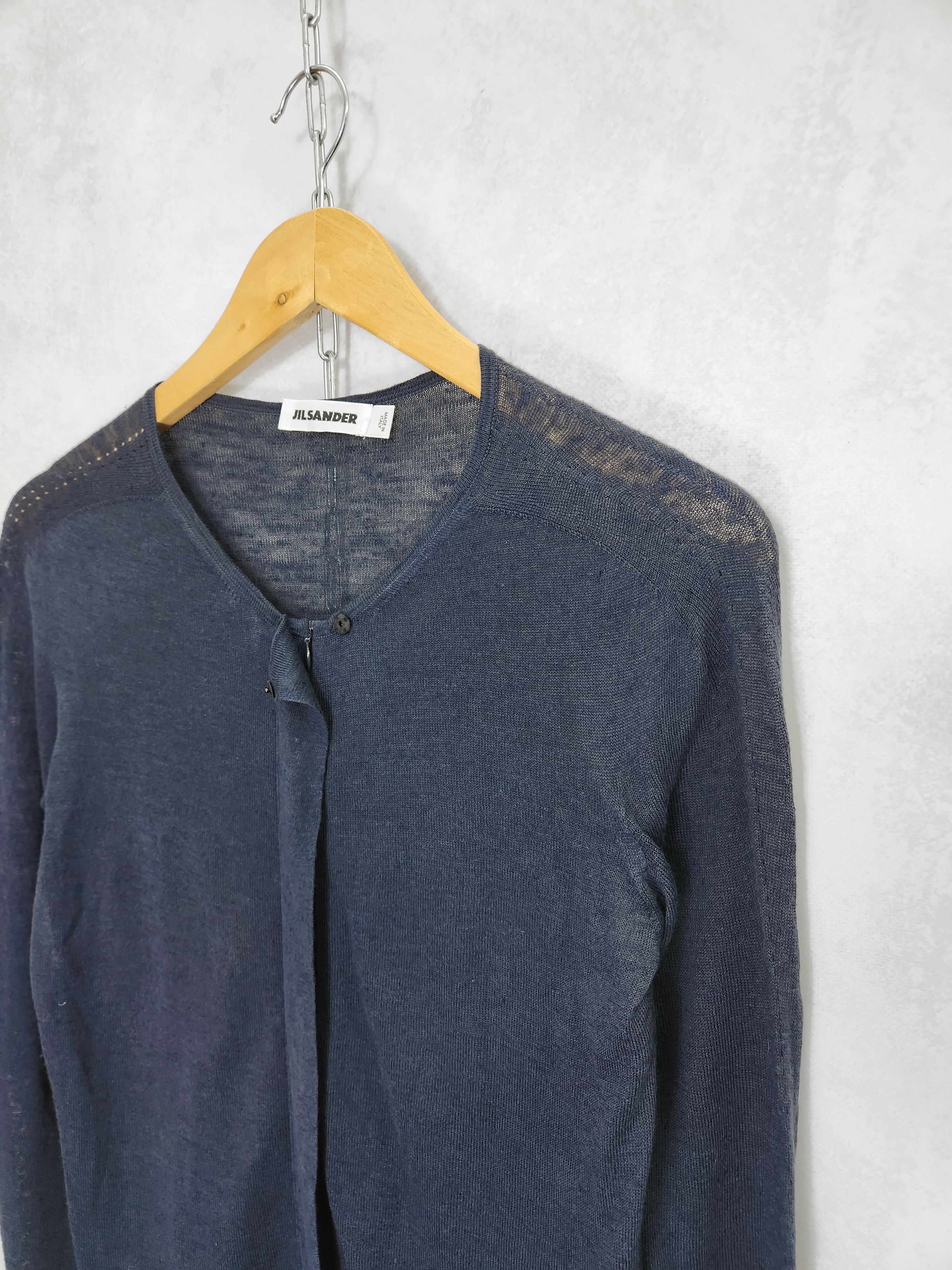 Jil Sander Jil sander full zip long sleeve cardigan navy Size L / US 10 / IT 46 - 6 Thumbnail