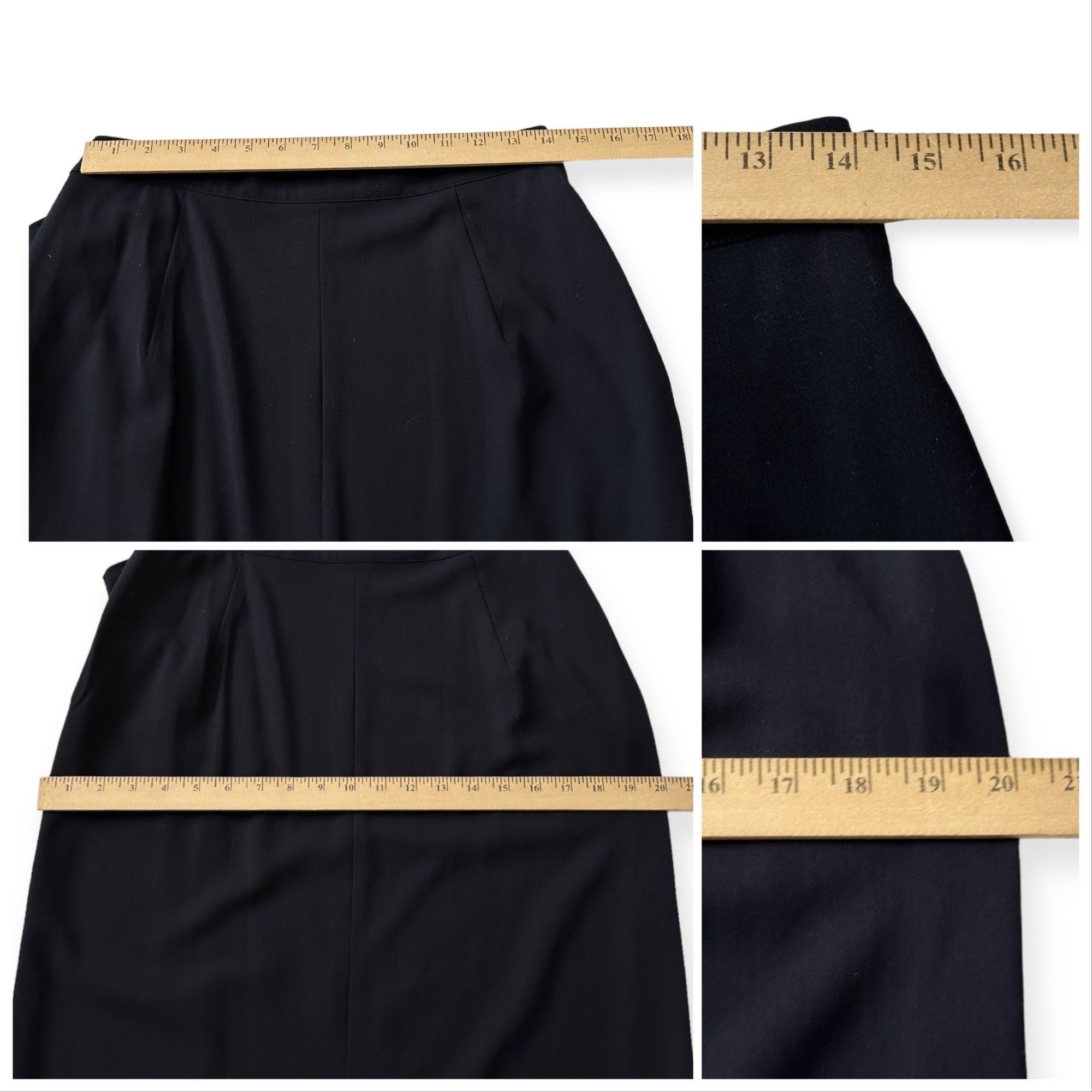 Y's Vintage 90s, Y’s Yohji Yamamoto Dark Navy wool midi skirt, S Size 28" / US 6 / IT 42 - 13 Thumbnail