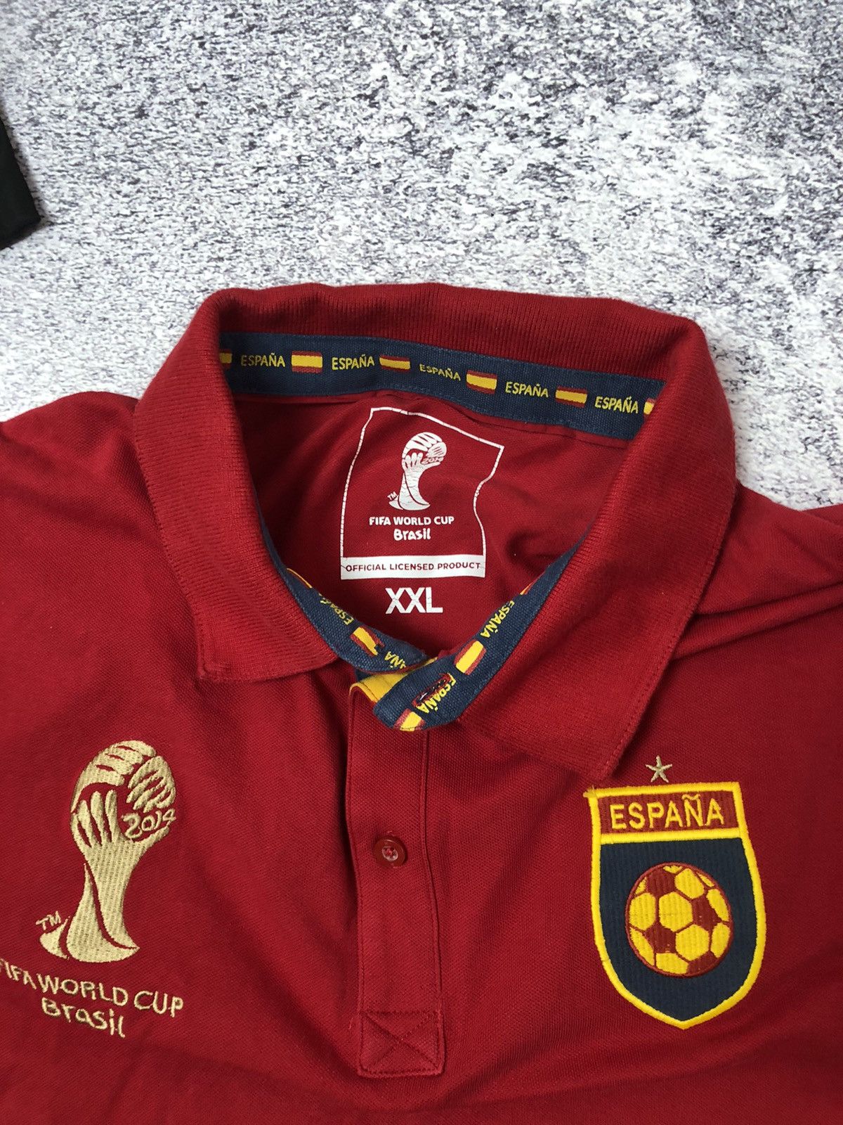 Vintage Vintage soccer jersey Polo Espana FIFA World Cup Brazil y2k Size US XXL / EU 58 / 5 - 4 Thumbnail