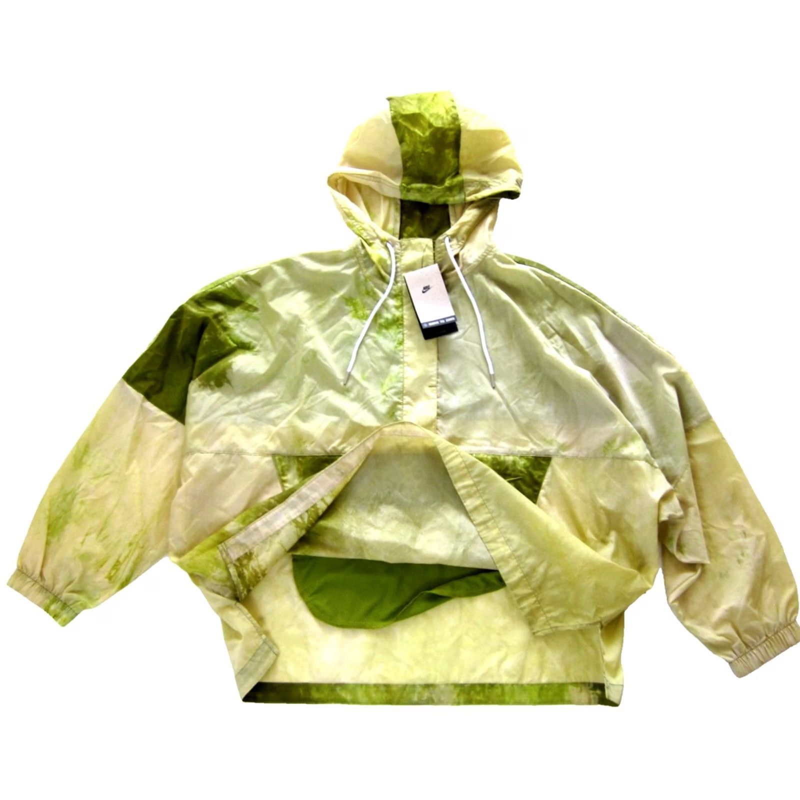 Nike Nike Women Sportswear Windbreaker Jacket L Green Wave Tie Dye Full Zip Hooded Nylon Outer Shell Size L / US 10 / IT 46 - 7 Thumbnail
