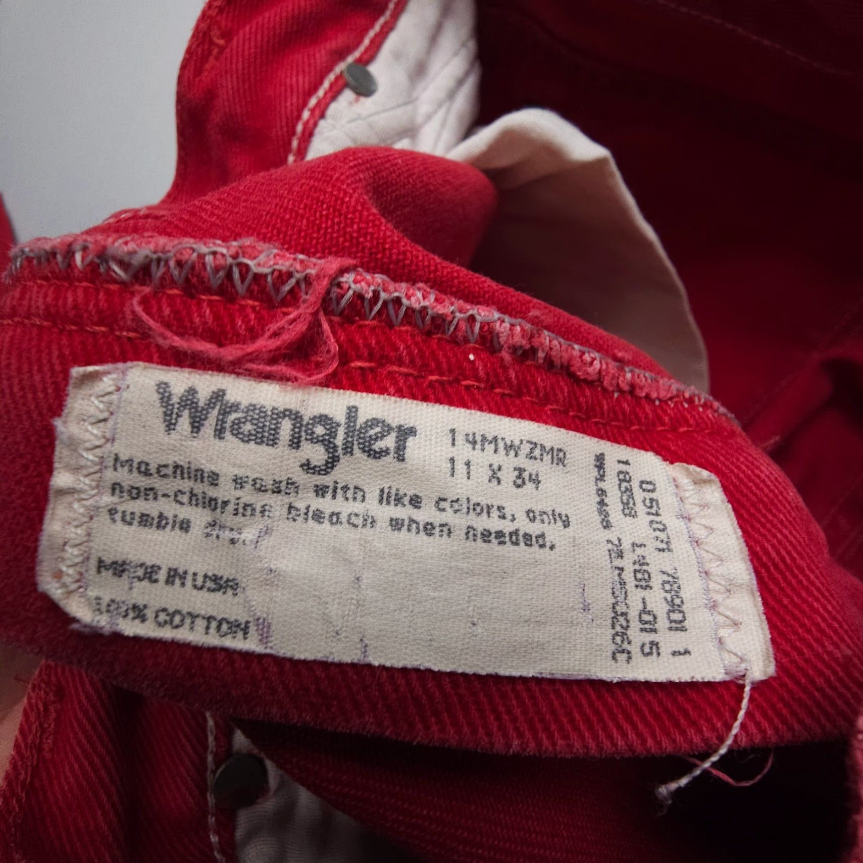 Wrangler VINTAGE Wrangler Cowboy Cut Jeans Womens 11 Red Denim 100% Cotton Western 5-Pocket Size 32" / US 10 / IT 46 - 3 Thumbnail