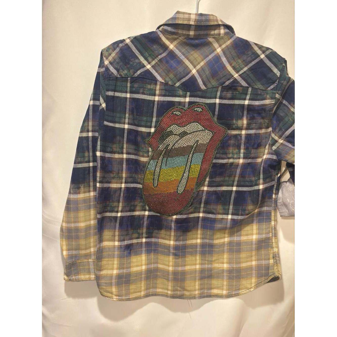 Other Reworked Flannel shirt L Women's Rinestoned Rolling Stones Size L / US 10 / IT 46 - 1 Thumbnail