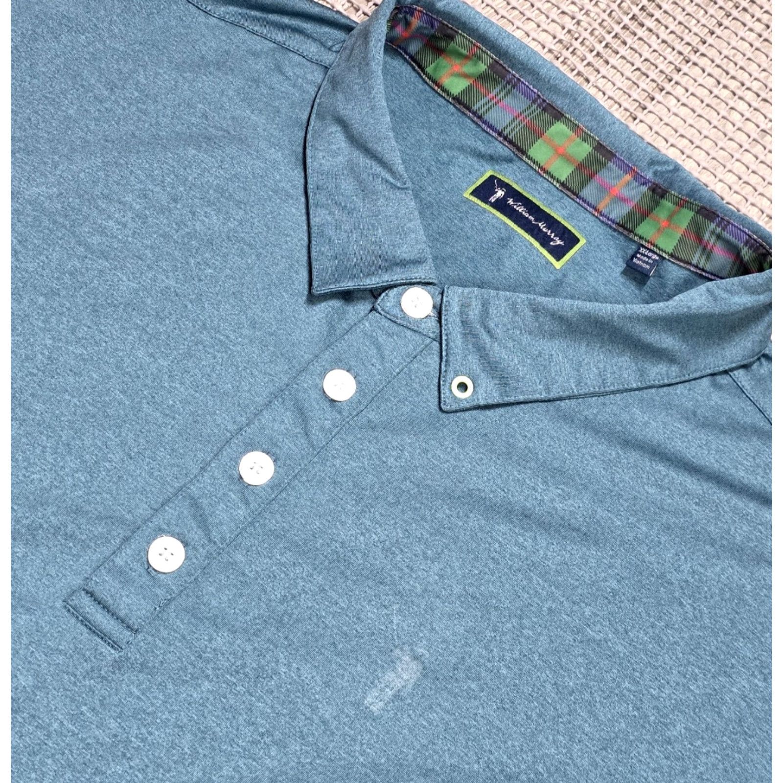 Vintage william murray Polo Shirt Golf 2XL Green Solid Short Sleeve Mens Polo Size US XXL / EU 58 / 5 - 6 Thumbnail