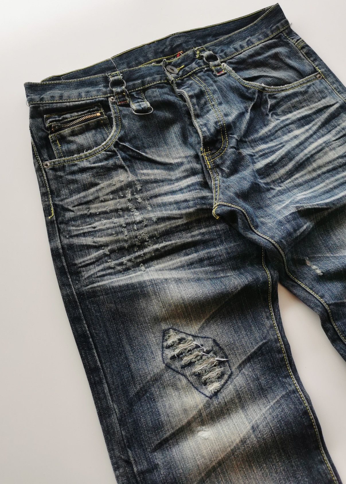 Japanese Brand Square Dark Distressed Jeans Size US 34 / EU 50 - 10 Thumbnail