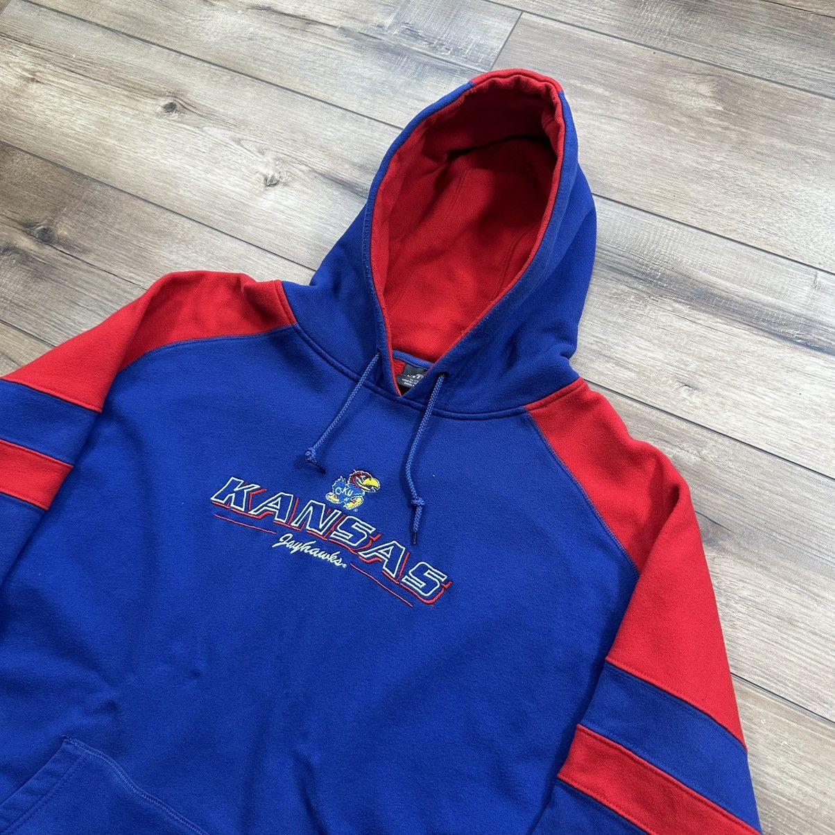 Other Vintage 90s Kansas Jayhawks Red and Blue Embroidered Hoodie Size US XL / EU 56 / 4 - 4 Thumbnail