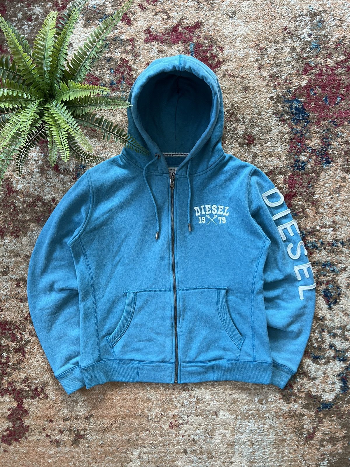 Diesel × Vintage 🐬90’s DIESEL RETRO SLEEVE LOGO Y2K ZIP HOODIE Size US M / EU 48-50 / 2 - 1 Thumbnail