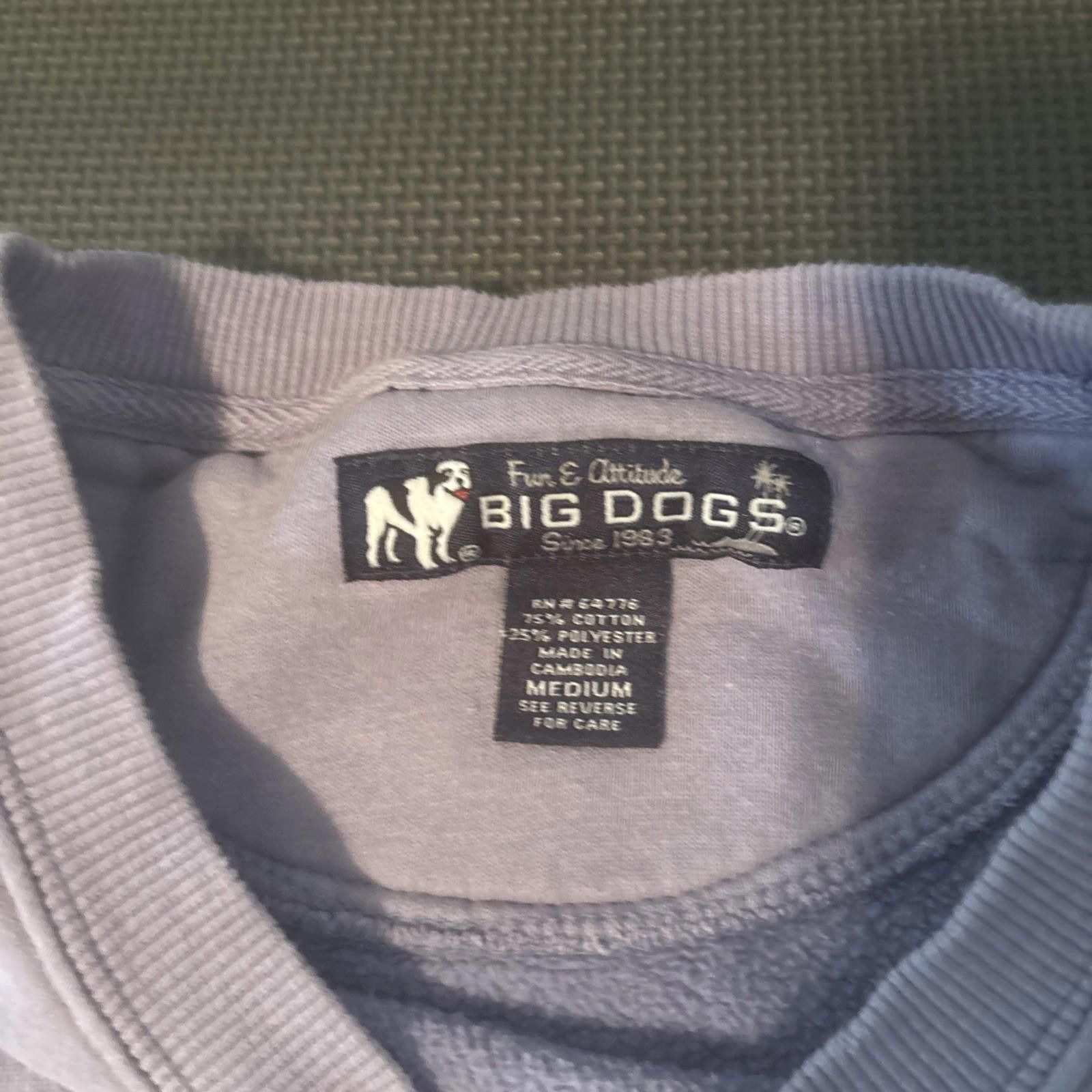 Big Dogs Women’s Vintage Big Dogs Fleece Sweater Pullover pink stitch Size M / US 6-8 / IT 42-44 - 3 Thumbnail