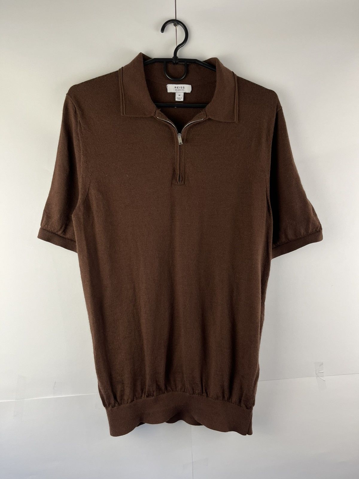 Reiss Reiss Maxwell Solid Merino Wool 1/4 Zip Polo Shirt Size US M / EU 48-50 / 2 - 1 Thumbnail