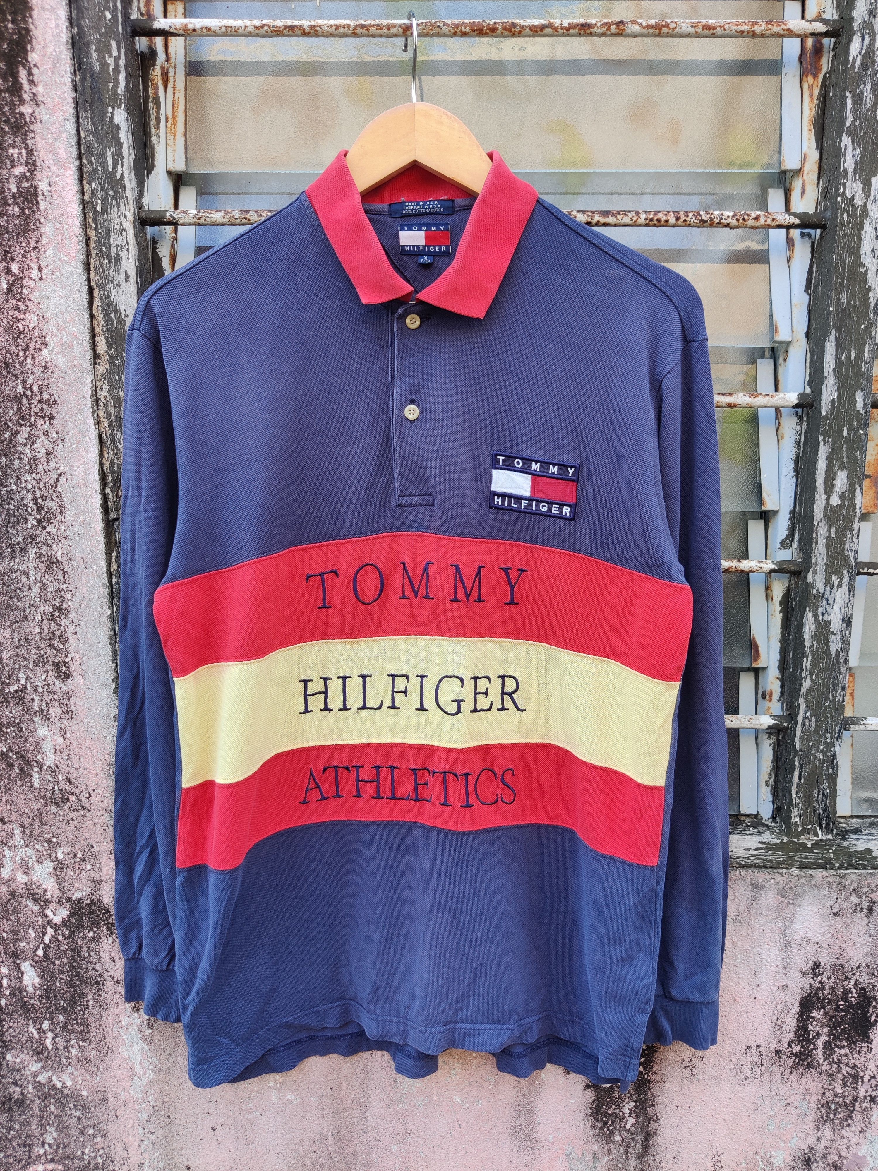 Pre-owned Tommy Hilfiger Offer Me Vintage Sun Faded  Spellout Shirt In Multi