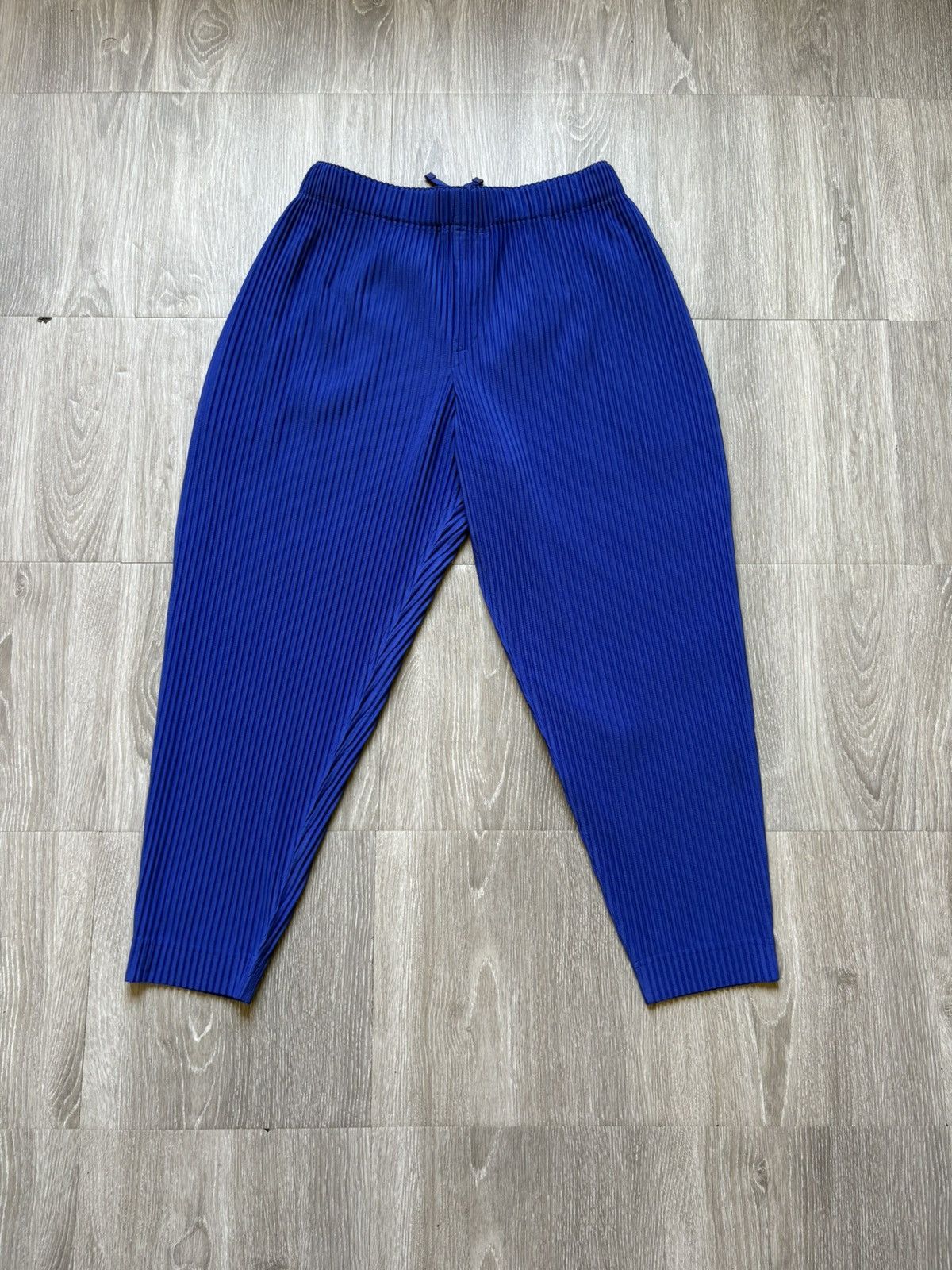 Homme Plisse Issey Miyake Homme Issey Miyake Blue Pleated Plisse Trouser Size US 32 / EU 48 - 1 Thumbnail