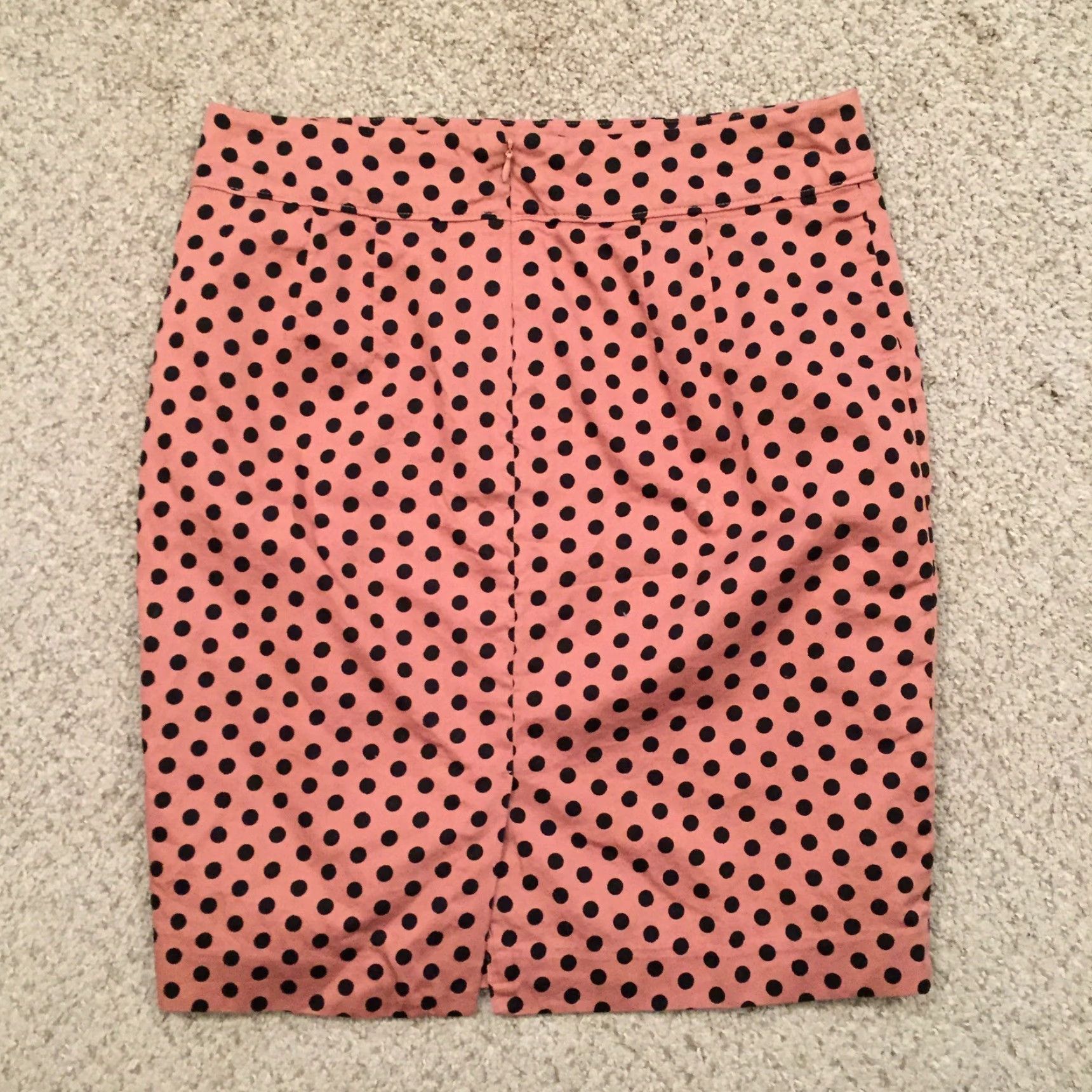 Loft LOFT Skirt Knee Length Pencil Lined Beige Polka Dot Size 6 Women's Regular Cotton Zip Size 28" / US 6 / IT 42 - 6 Thumbnail
