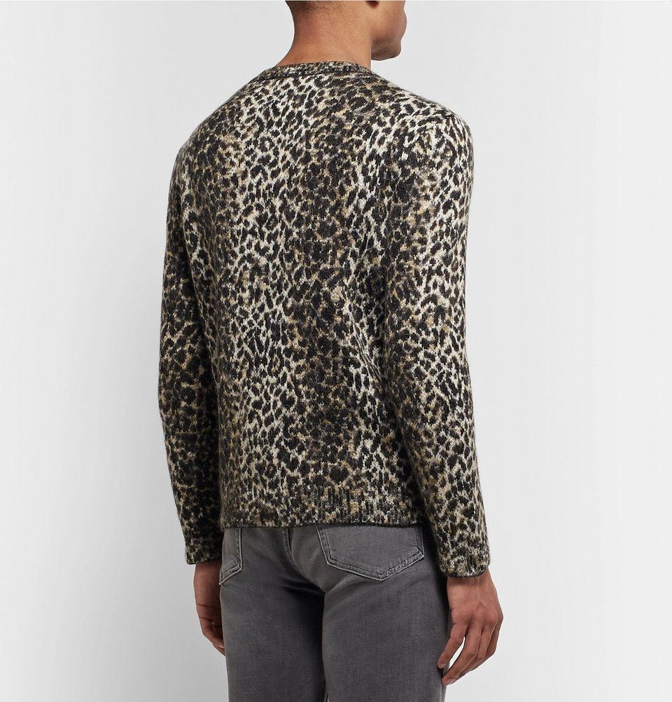 Saint Laurent Paris Saint Laurent Leopard-Jacquard Knitted Sweater Size US M / EU 48-50 / 2 - 8 Thumbnail