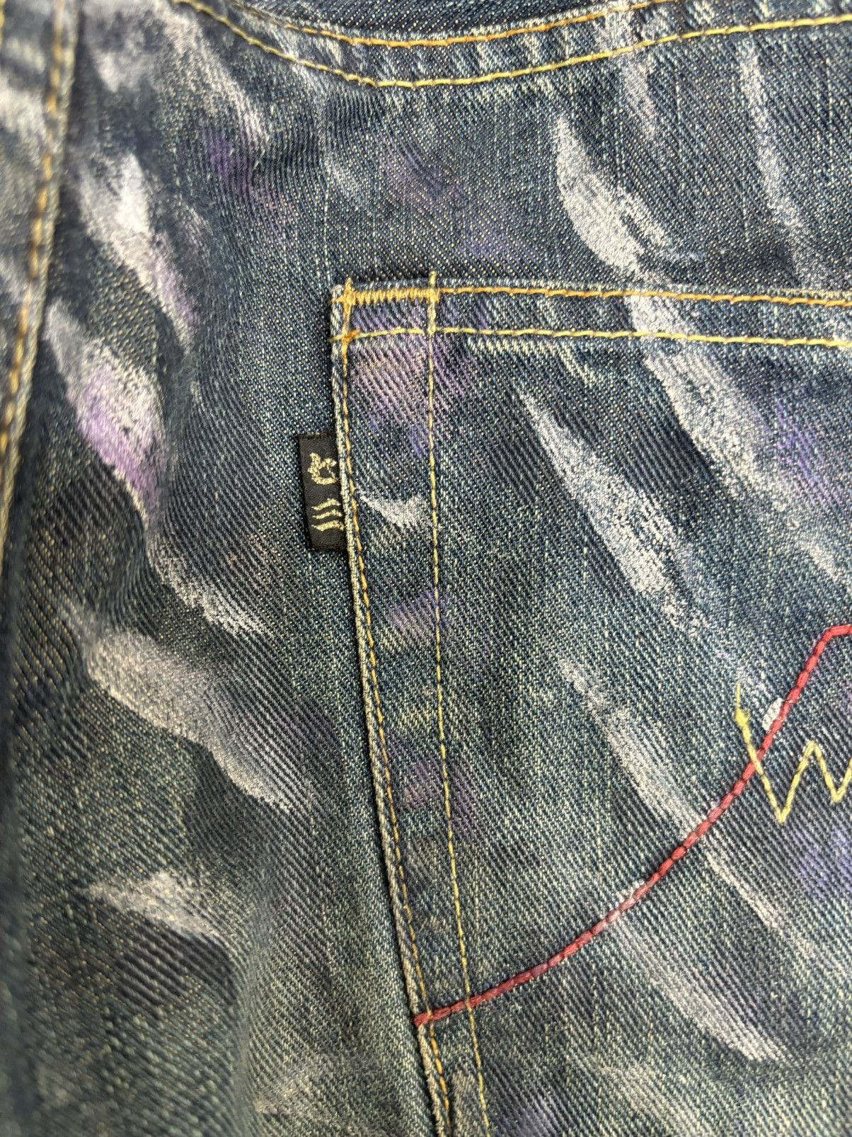 Designer 💥Artisanal💥NaMiNoRiTaTsujin Japanese Designer Denim F554 Size US 37 - 18 Thumbnail