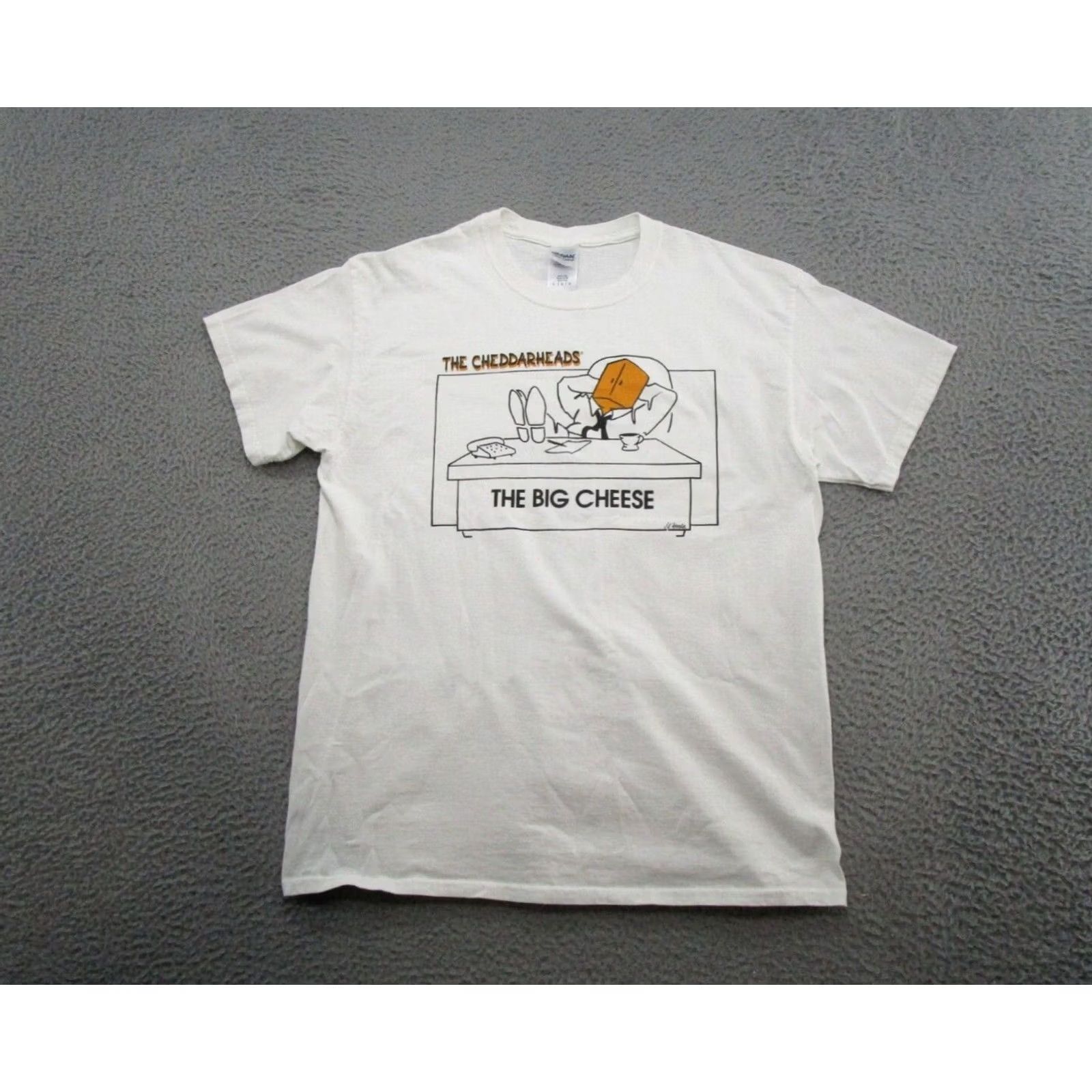 Gildan Green Bay Packers Chedderhead Cheese Head The Big Cheese Shirt Size L Y2K NFL Shirt Men White 2000s Mens Size US L / EU 52-54 / 3 - 2 Thumbnail