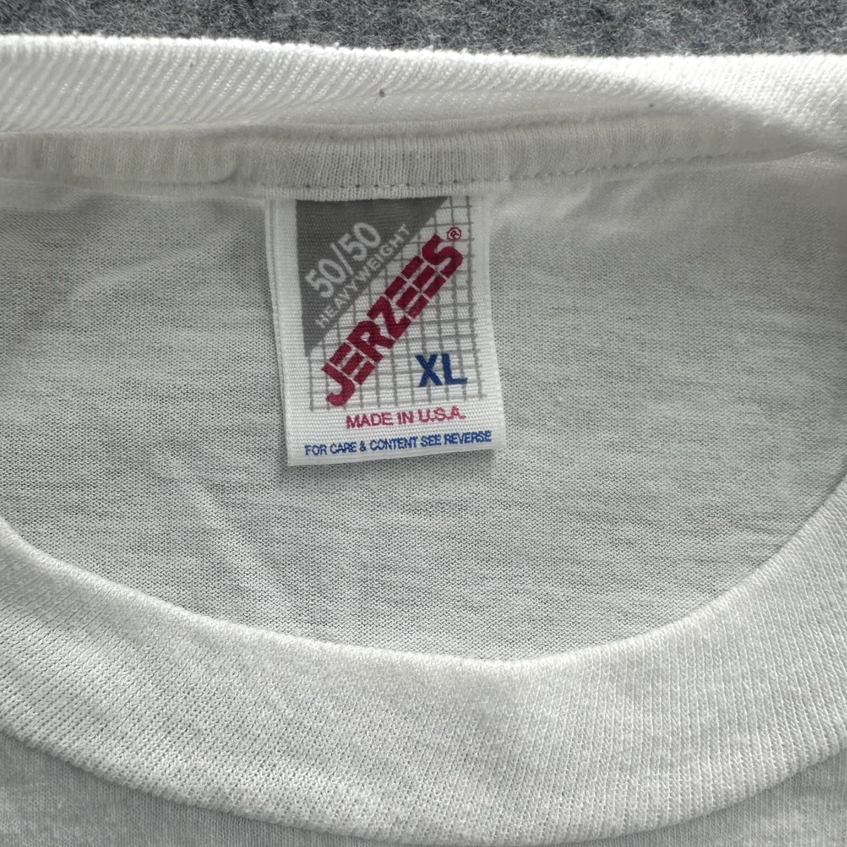 Jerzees VINTAGE Jerzees T-Shirt Mens XL White 50/50 Crew Neck Graphic Print Funny Yard Work Hallmark Shoebox Greetings 90s Size US XL / EU 56 / 4 - 3 Thumbnail