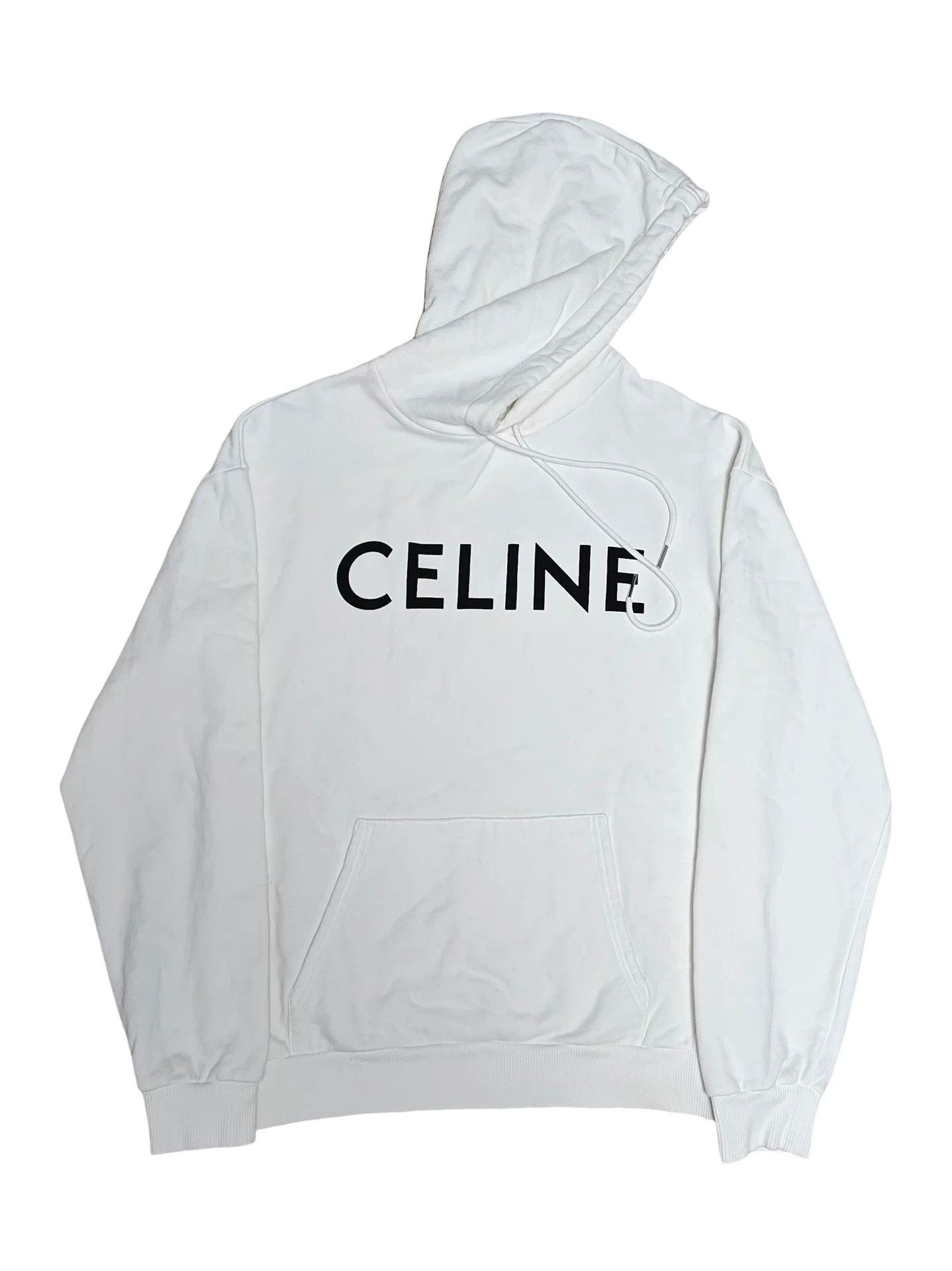 Celine Celine Logo Print Hoodie White XS Size US XS / EU 42 / 0 - 1 Thumbnail