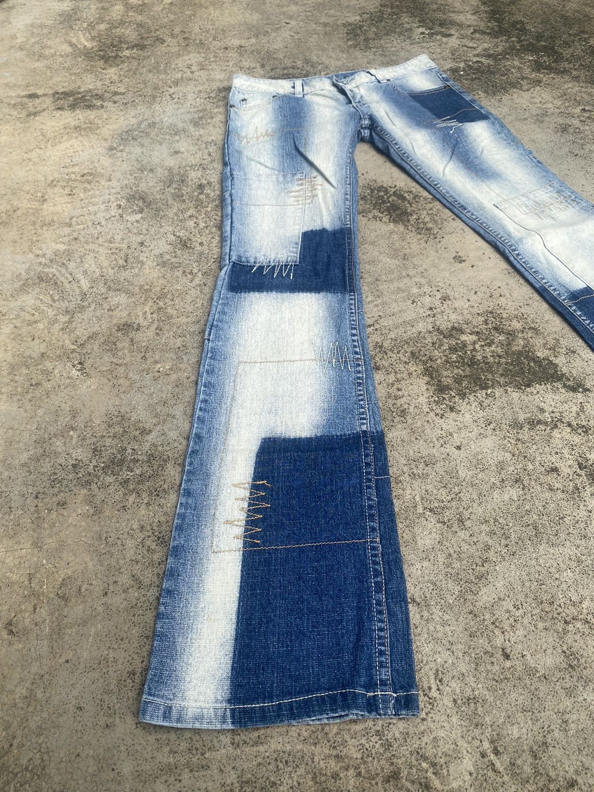 If Six Was Nine × Japanese Brand Flare Jeans Ruble Patchwork Bootcut Size US 29 - 1 Thumbnail
