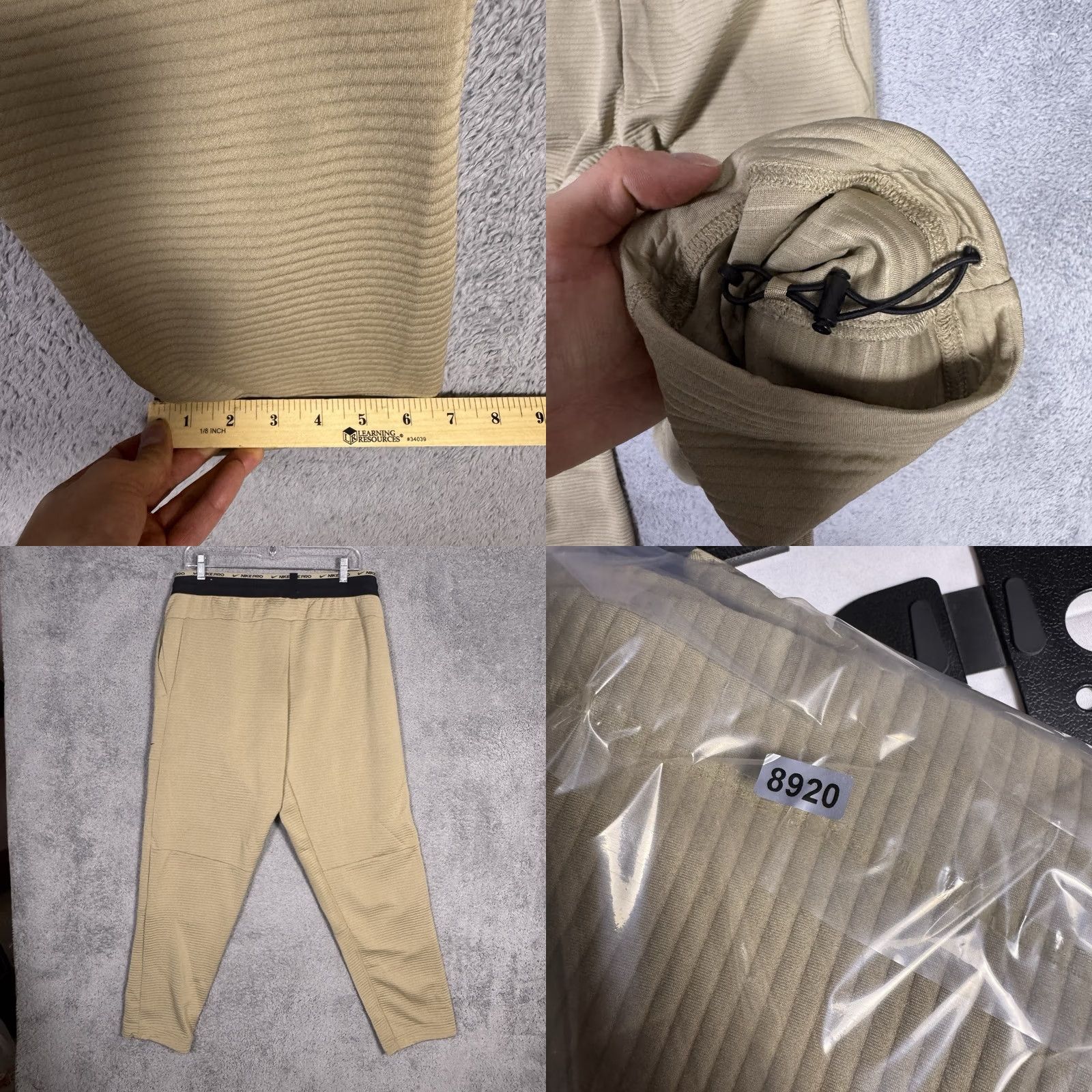 Nike Nike Pro Dri-Fit Fleece Fitness Pants Mens L Ribbed Sweatpants DV9910-247 Size US 33 - 9 Thumbnail