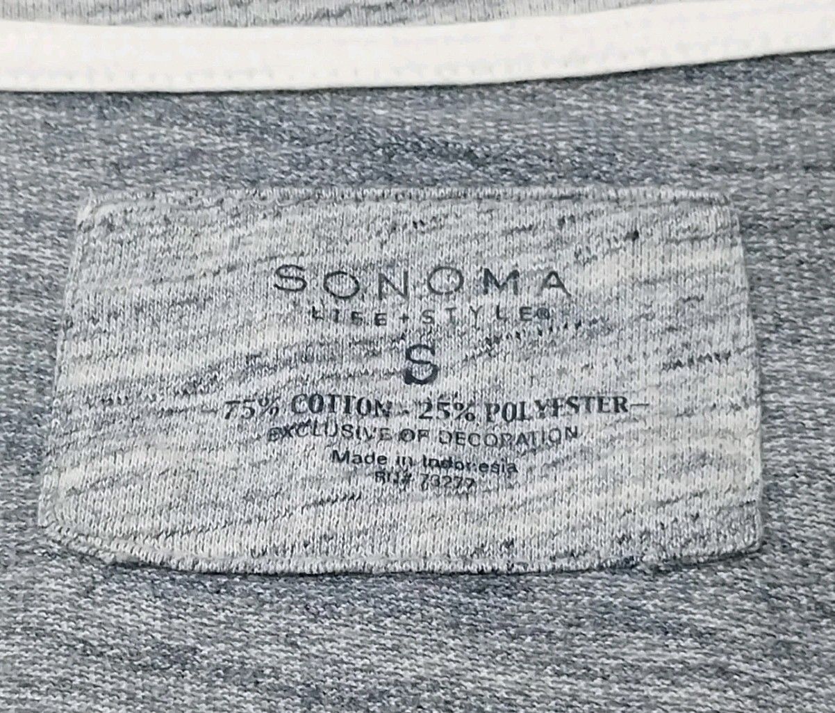 Sonoma Sonoma Womens Small Marled Gray Striped Tee Soft Casual Size S / US 4 / IT 40 - 3 Thumbnail