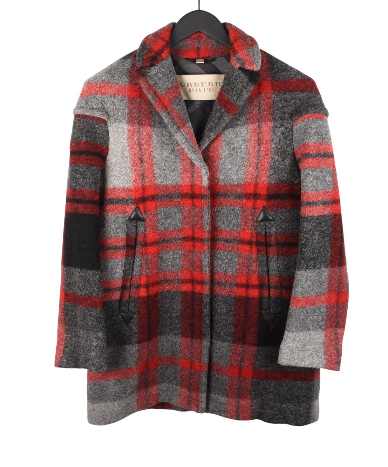 Original Burberry Brit Women Wool Coat Size UK4 US2 H5392