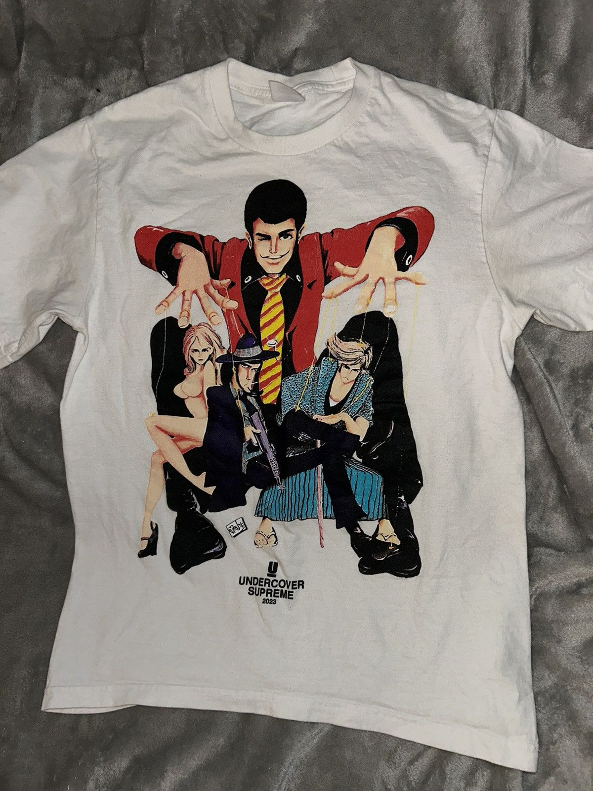 image of Supreme x Undercover Lupin Tee in White, Men's (Size Small)