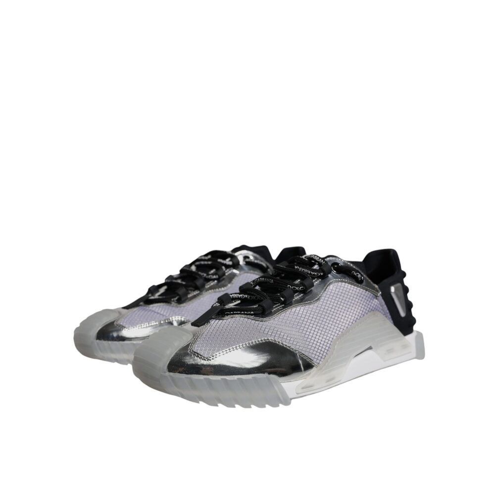 Dolce & Gabbana Dolce & Gabbana Silver Black Nylon NS1 Low Top Sneakers Shoe Size US 10 / EU 43 - 3 Thumbnail