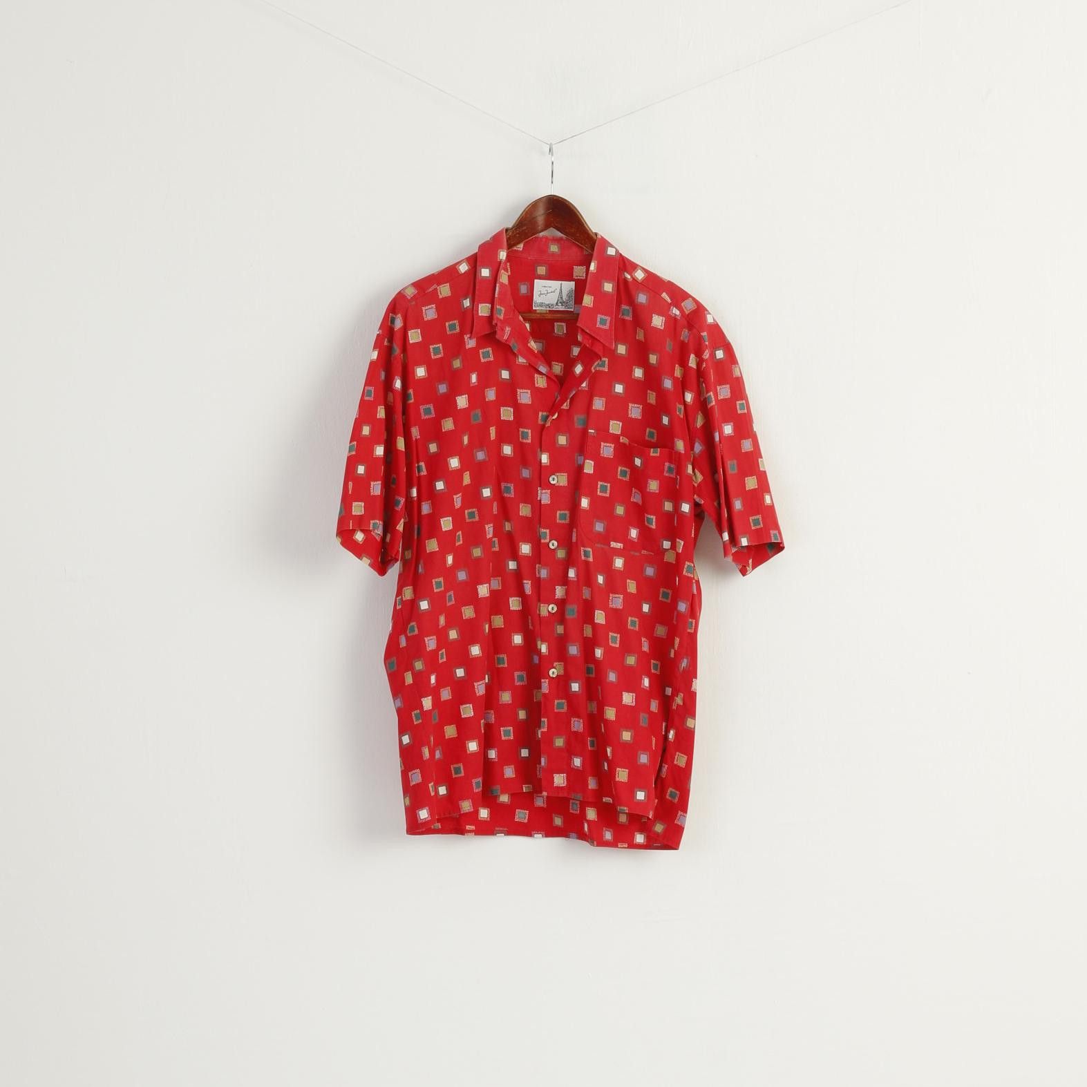 Vintage Jean Jaunbert Men XL (L) Casual Shirt Red Cotton 9571 Size US L / EU 52-54 / 3 - 2 Thumbnail