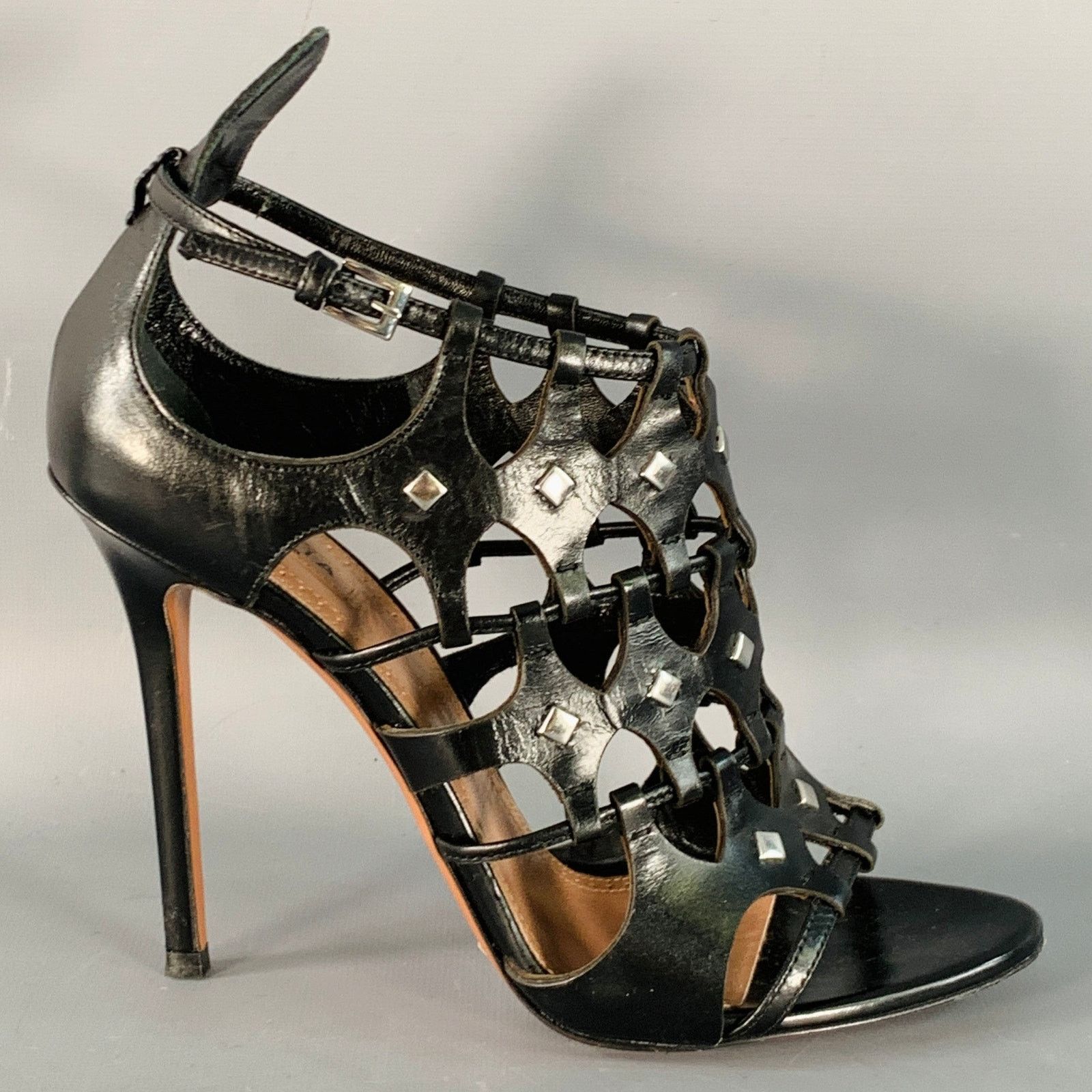 Alaia ALAIA Size 8.5 Black Leather Studded Stiletto Cage Pumps Size US 8.5 / IT 38.5 - 2 Thumbnail