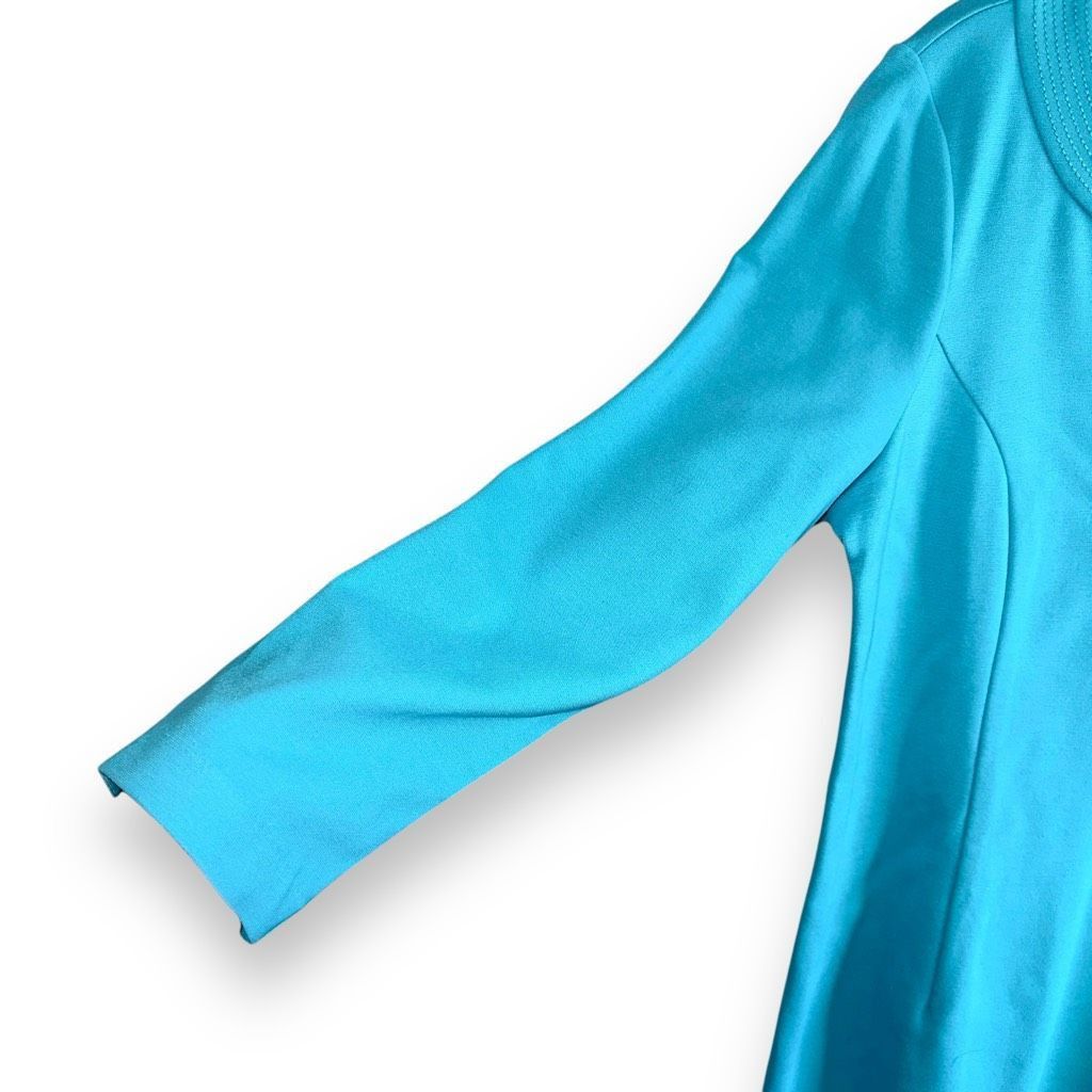 Other NWT Talbots Teal Blue L/S V-Neck Sun Dress Sz 8 Size M / US 6-8 / IT 42-44 - 5 Thumbnail