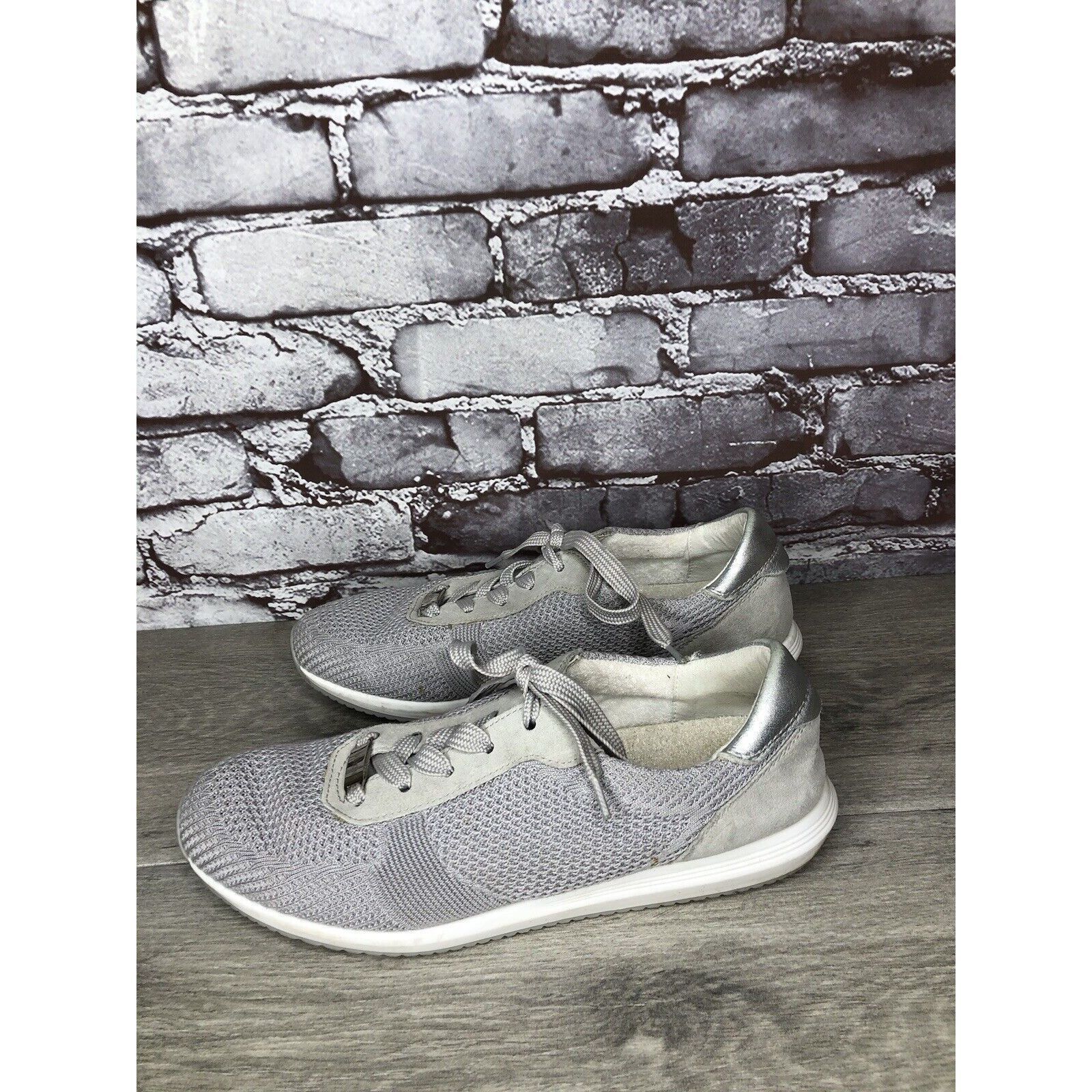 Other Ara Light Gray Knit Fabric Lace Up Casual Sneakers Women Sz Size US 9.5 / IT 39.5 - 20 Thumbnail