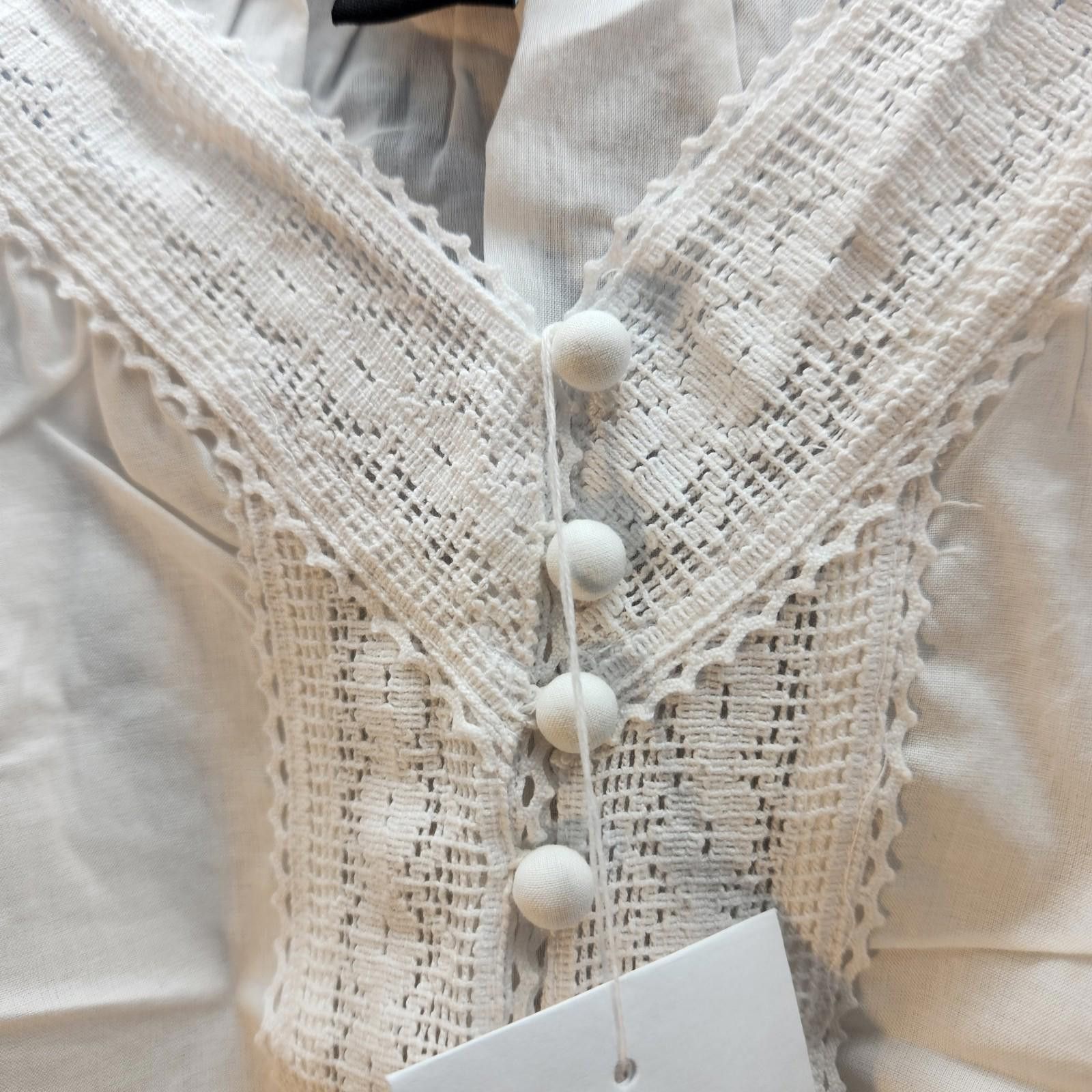 Club Monaco Moda International Lace Accented Tank White Size Large NWT Size L / US 10 / IT 46 - 5 Thumbnail