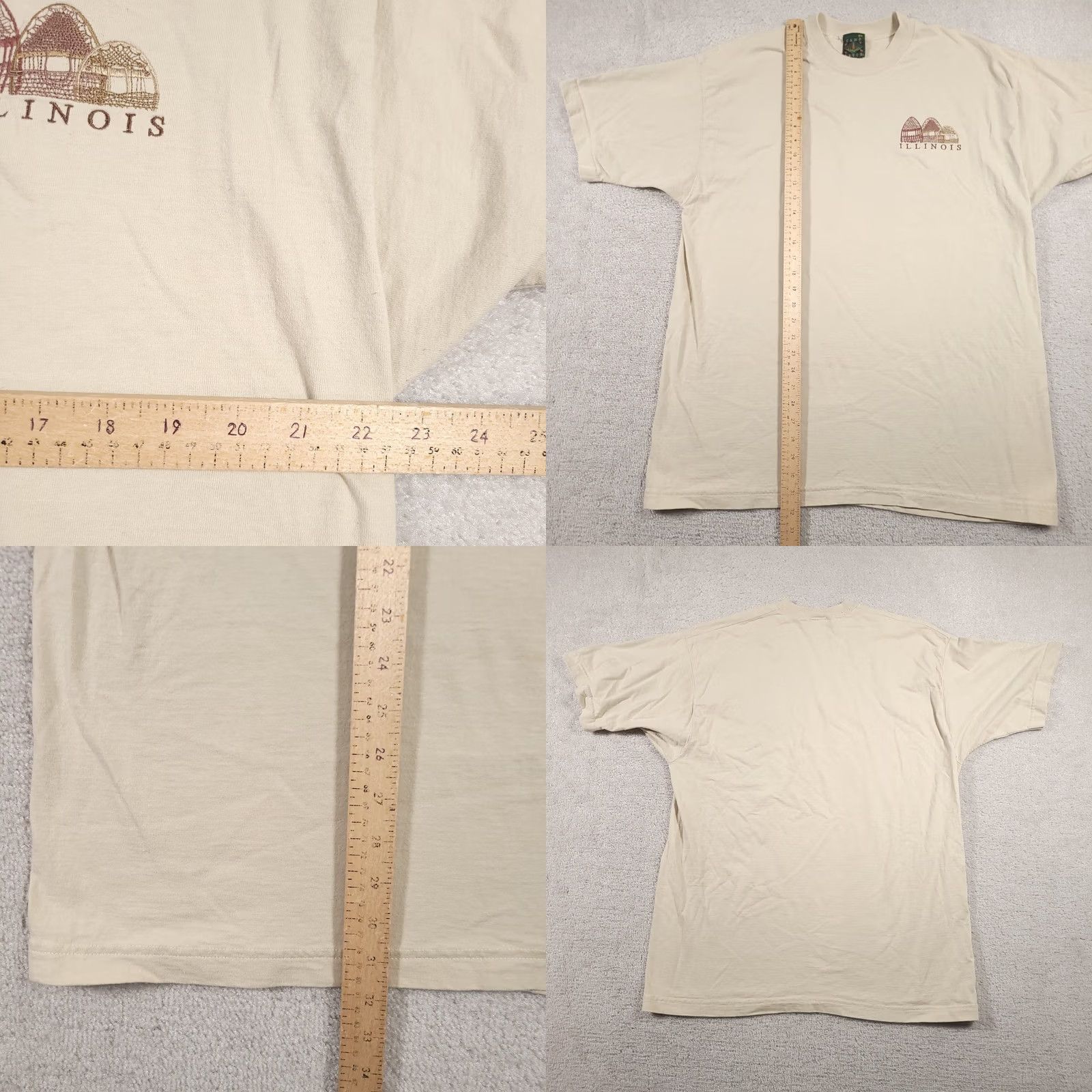 Vintage VINTAGE Camp David T Shirt Mens XL Ivory Embroidered Illinois Tee 90s Size US XL / EU 56 / 4 - 8 Thumbnail