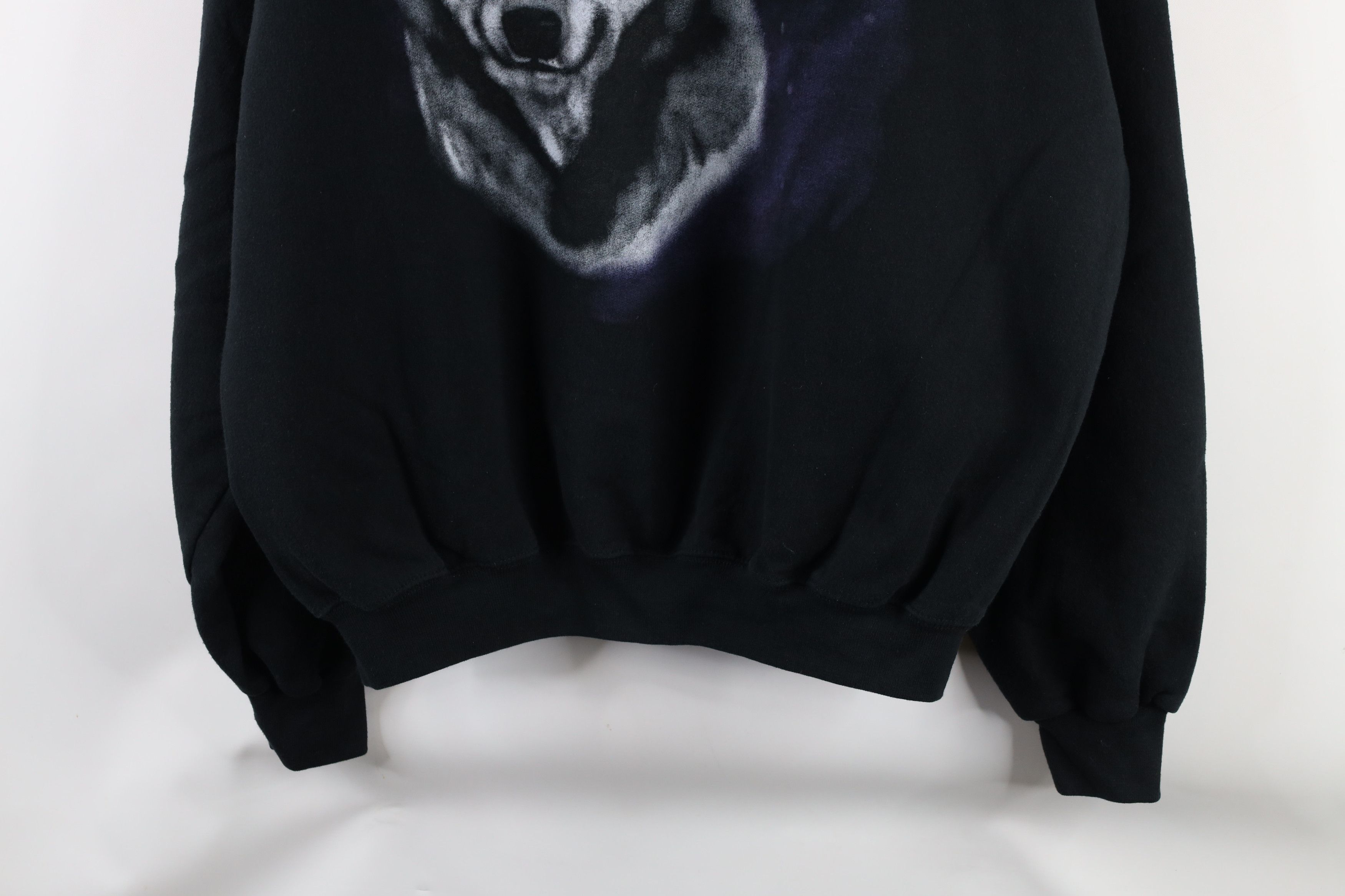 Vintage Vintage 90s Streetwear Wolf Moon Crewneck Sweatshirt Black Size US XL / EU 56 / 4 - 3 Thumbnail