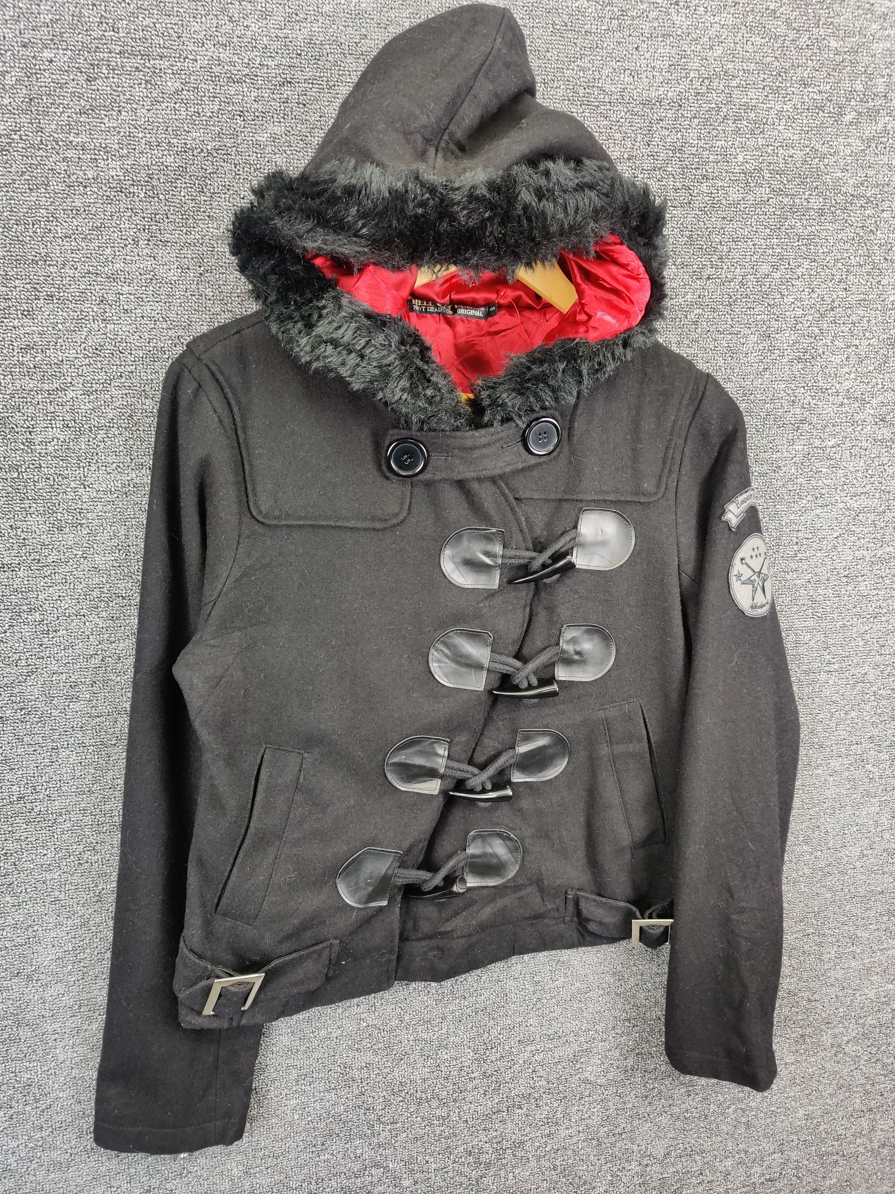 Vintage Hell Cats Punks Wool Duffle Fur Jacket Size US S / EU 44-46 / 1 - 5 Thumbnail