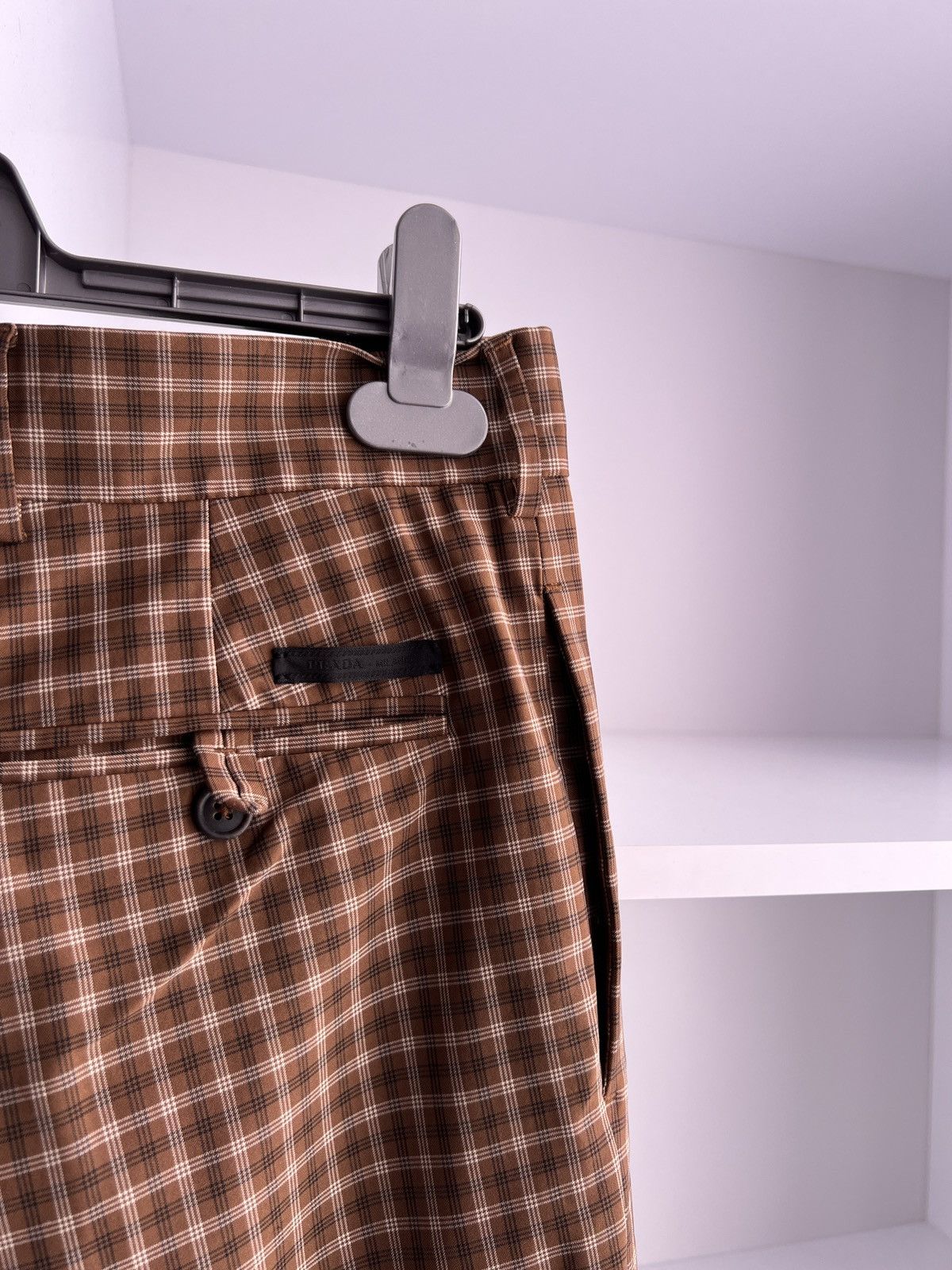 Prada Vintage Prada Milano Brown Check Straight Cotton pants Size US 32 / EU 48 - 13 Thumbnail