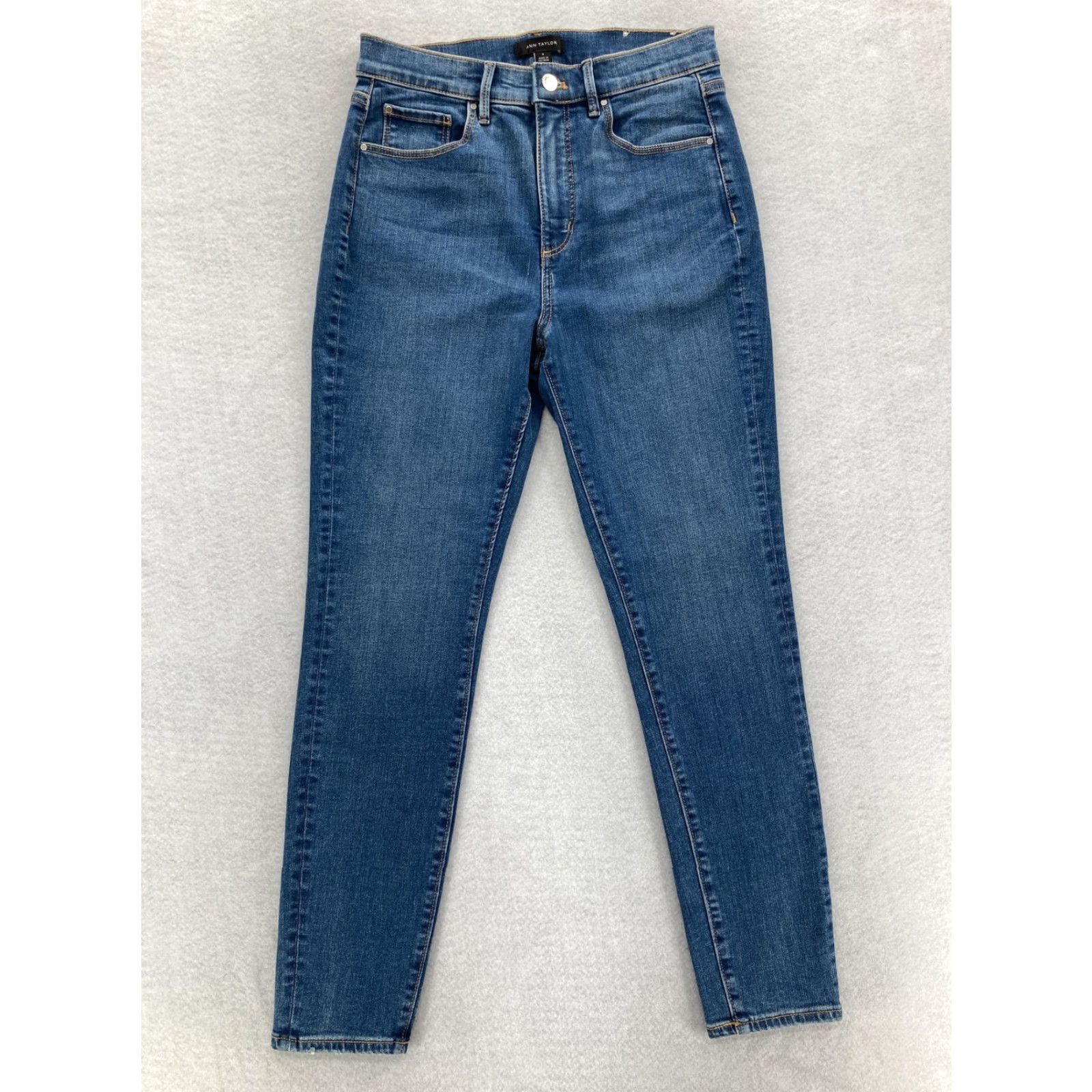 Ann Taylor Ann Taylor Jeans Womens 6 Blue The Skinny High Rise Perfect Pocketing Stretch Size 28" / US 6 / IT 42 - 2 Thumbnail