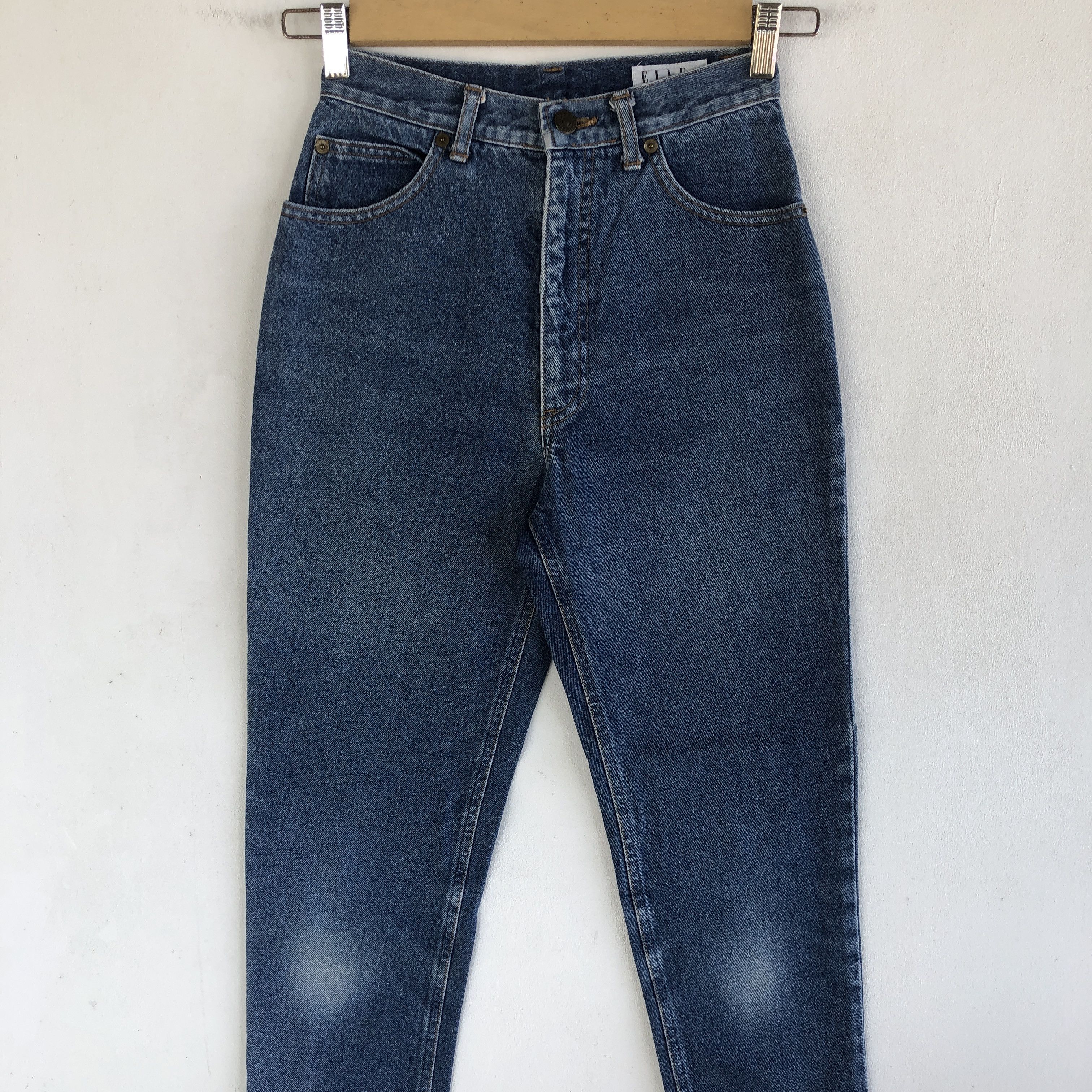 Japanese Brand Vintage 90s Elle Faded Jeans Elle Tapered Denim Size 22" - 3 Thumbnail