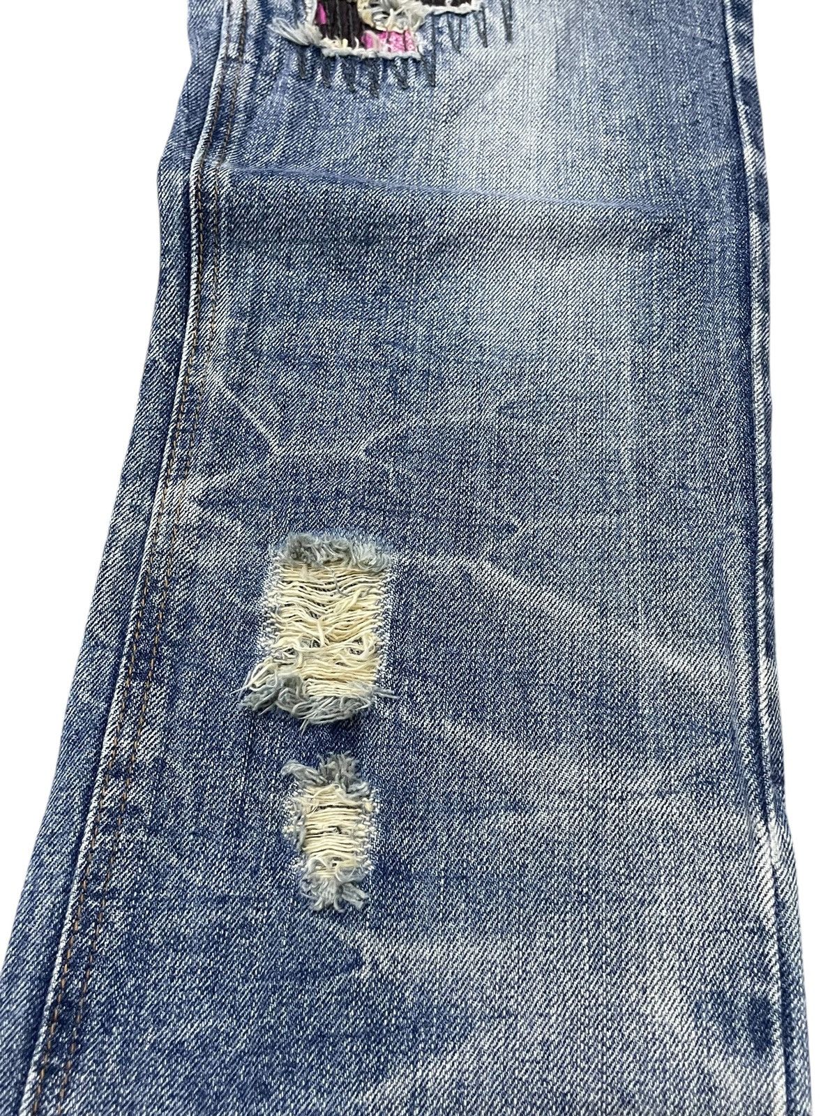 5351 POUR LES HOMMES × Hysteric Glamour Boro Heavy Stitched Japanese Brand Distressed Jeans Size US 30 / EU 46 - 7 Thumbnail