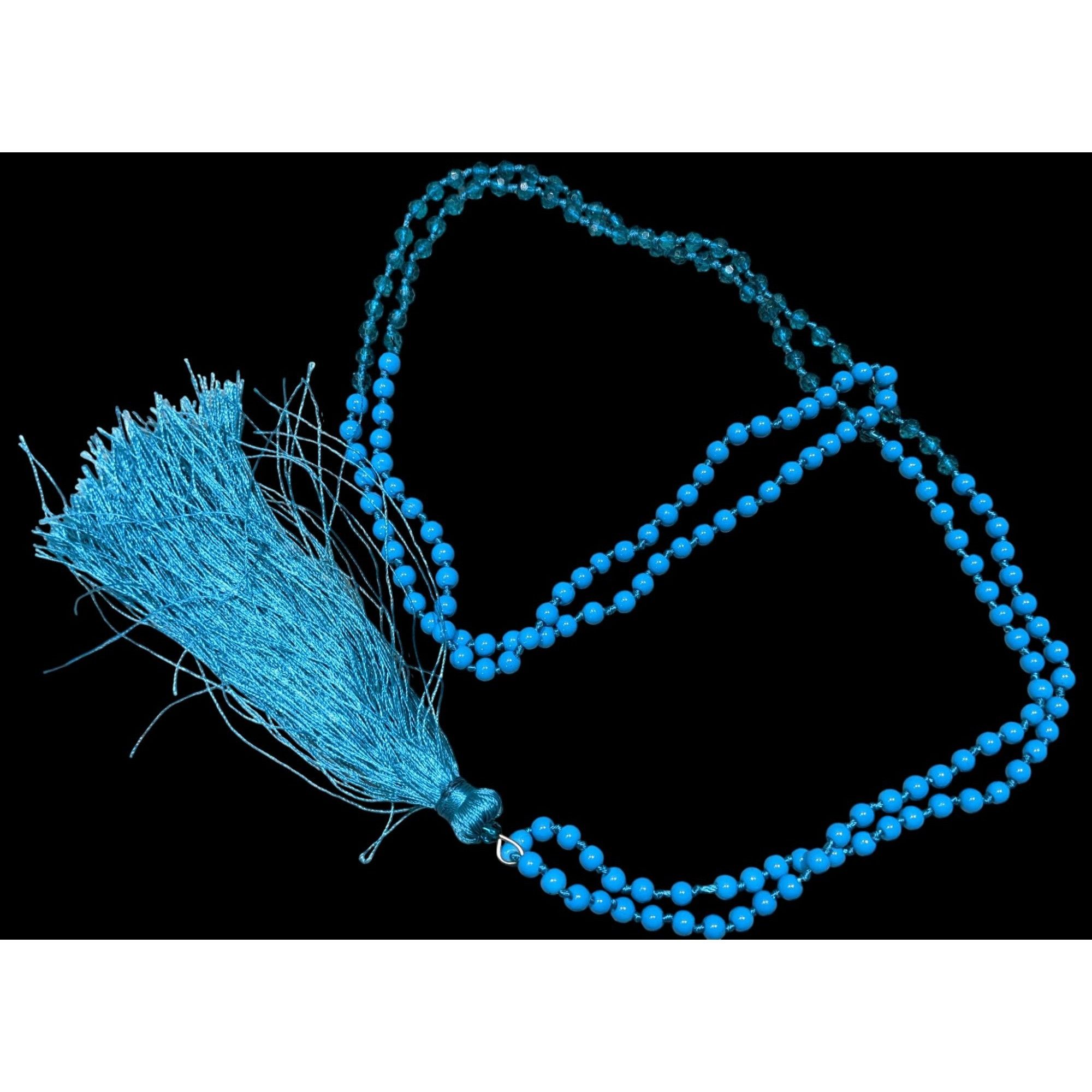 Other Blue Beaded Necklace With Tassel Pendant Size ONE SIZE - 1 Thumbnail