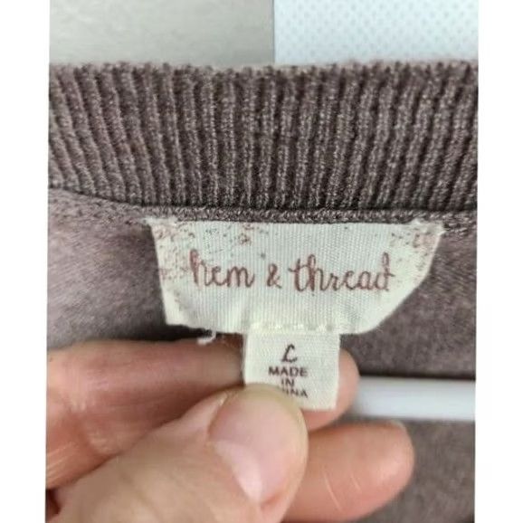 Vintage Hem & Thread Womens Coffee BOHO Sweater Large Brown Pullover Casual Novelty Size L / US 10 / IT 46 - 6 Thumbnail