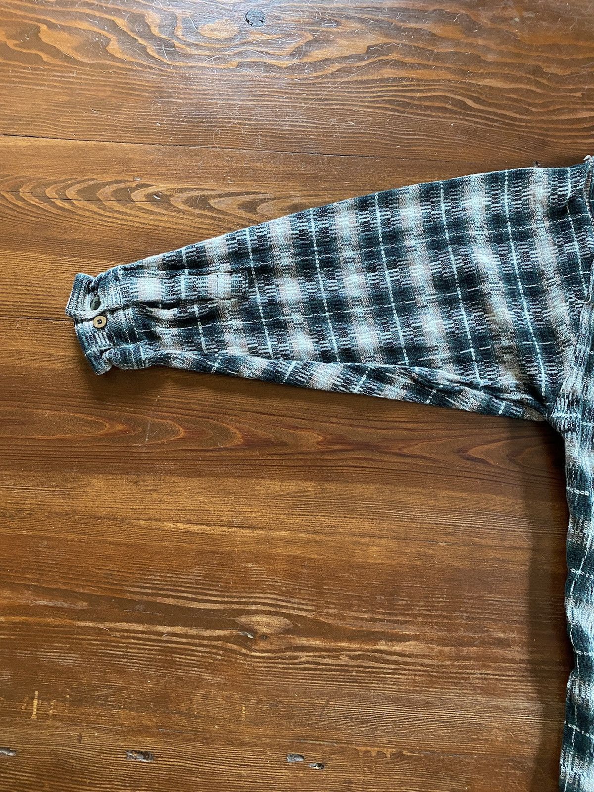 Vintage Vintage 90’s CZ Basics Standing Collar Woven Plaid Button Up Size US L / EU 52-54 / 3 - 18 Thumbnail