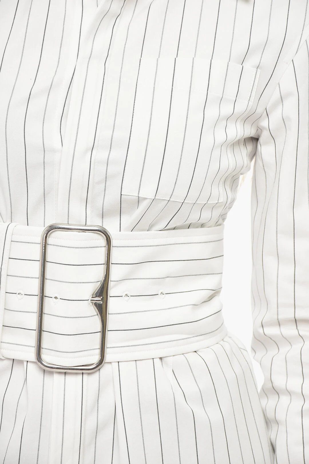 Burberry og1mm0426 Slim-Fit Cotton Striped Shirt in White Size M / US 6-8 / IT 42-44 - 3 Thumbnail