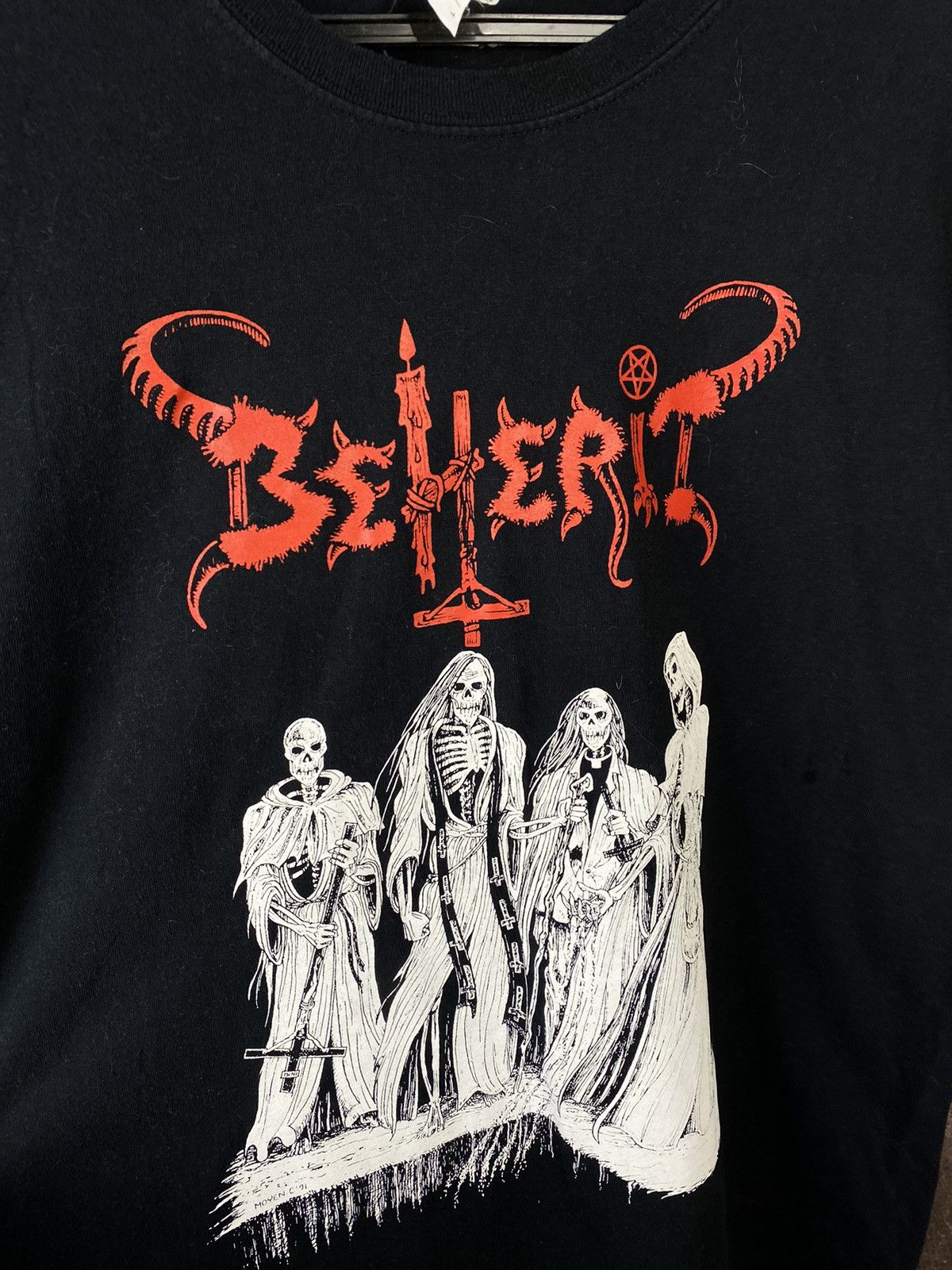 Band Tees × Vintage Vintage Late 90s Beherit Black Metal Longsleeved Logo Shirt Size US L / EU 52-54 / 3 - 3 Thumbnail