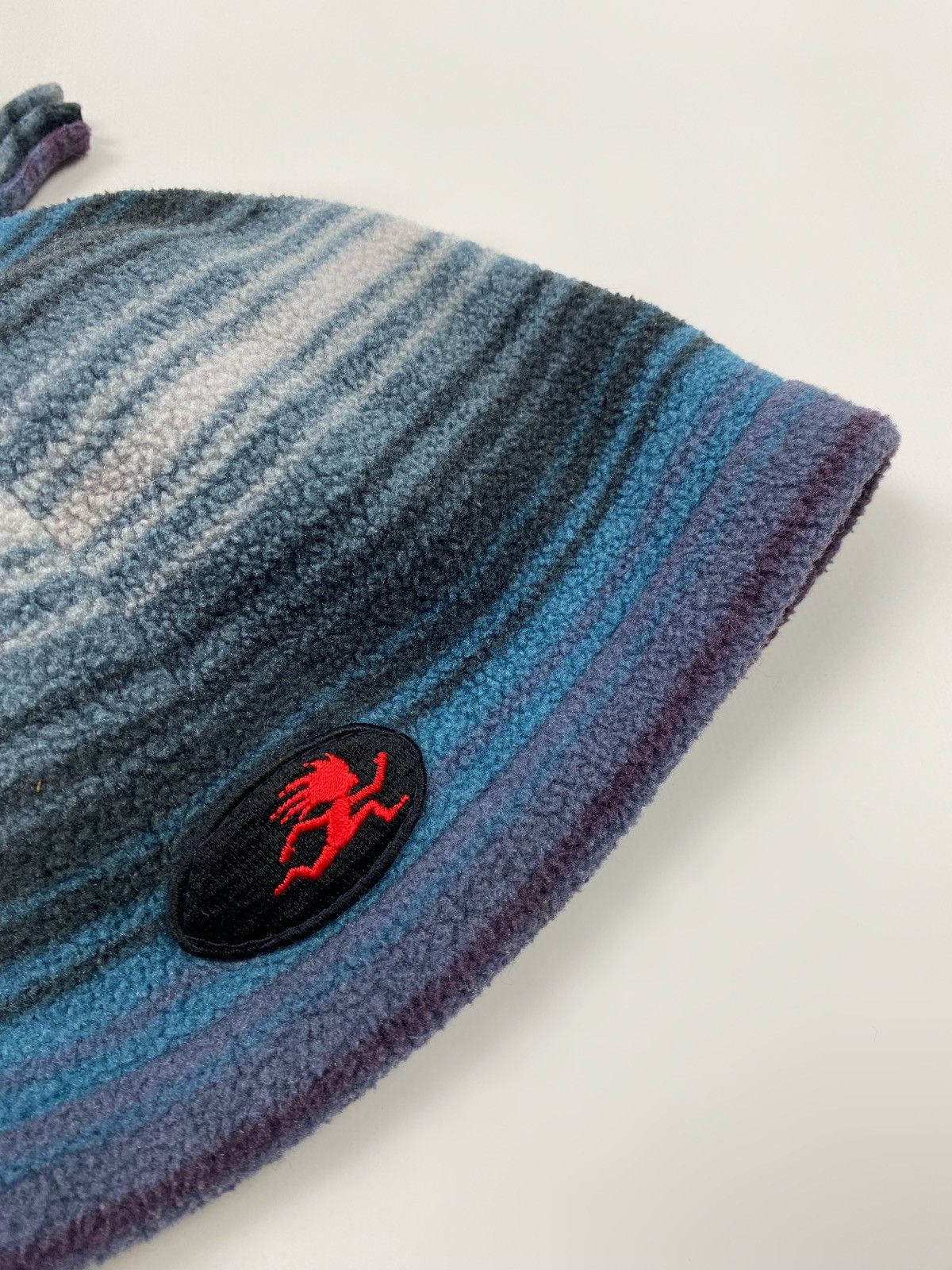 Vintage 1990’s Vintage Shred Alert USA Fleece Stripe Skull Beanie Size ONE SIZE - 2 Thumbnail