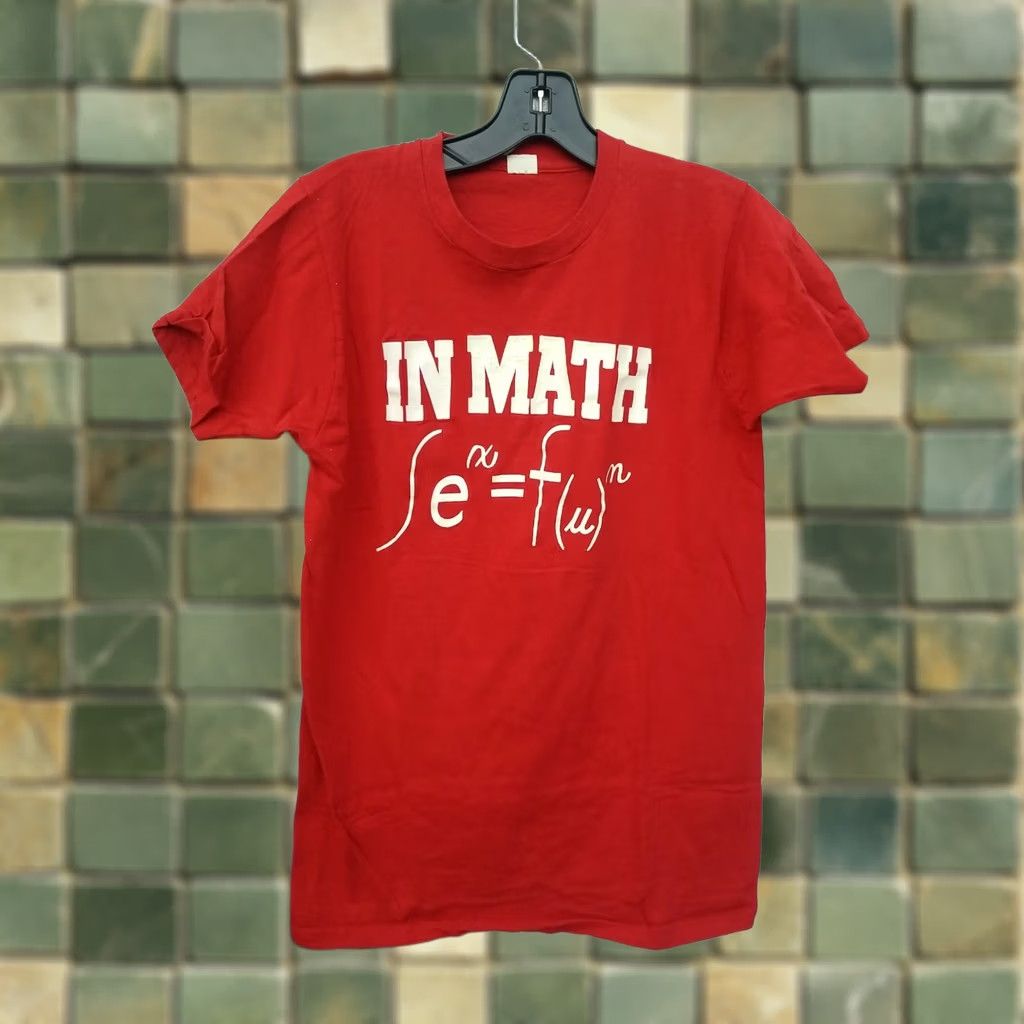 Vintage VTG 70s MATH Equation Sex is Fun Red Shirt M Mens Shirt 70s Math Graphic Tee -Nerd Novelty- Red Shirt Mens M Size US M / EU 48-50 / 2 - 1 Thumbnail